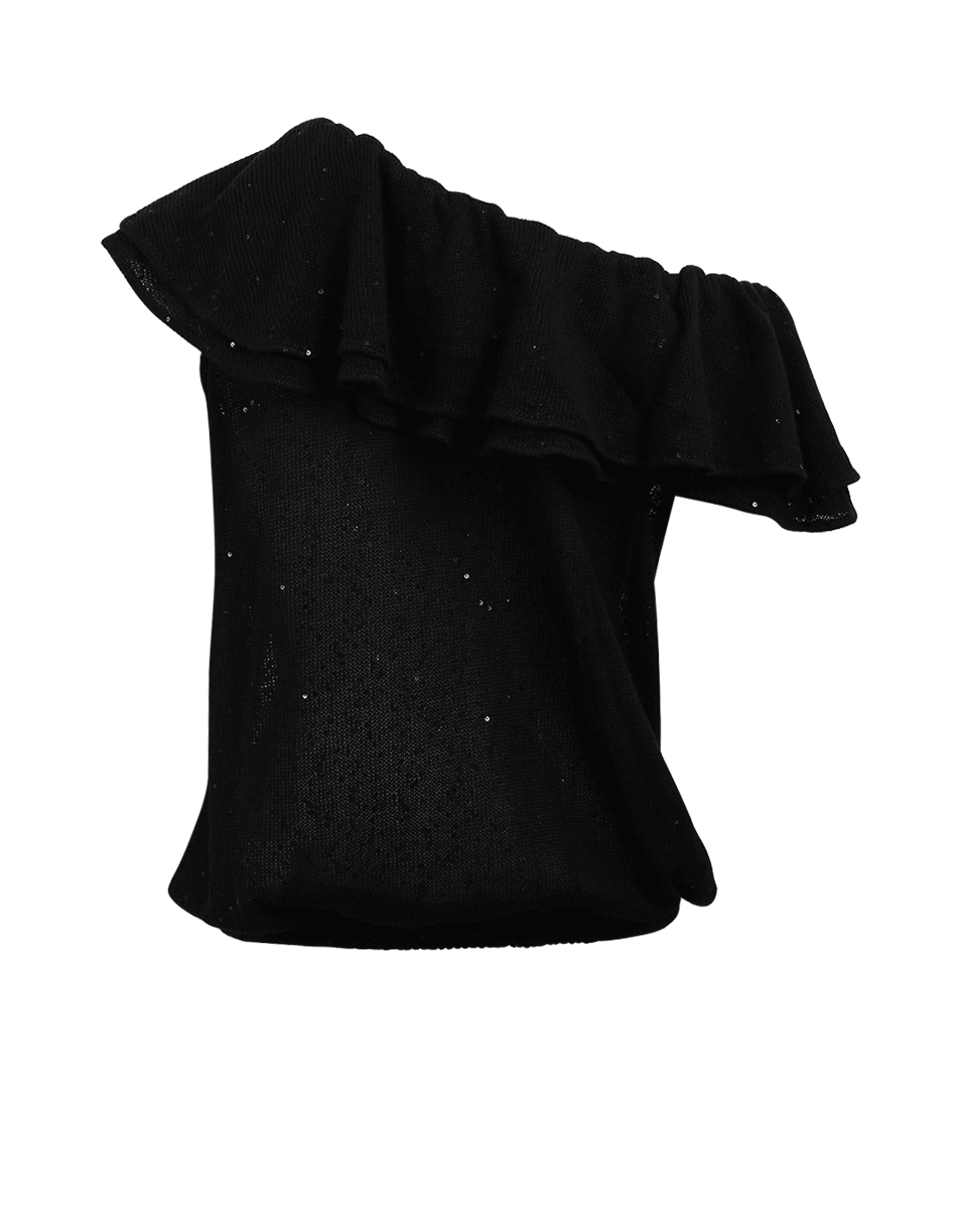 BRUNELLO CUCINELLI-One Shoulder Ruffle Top-
