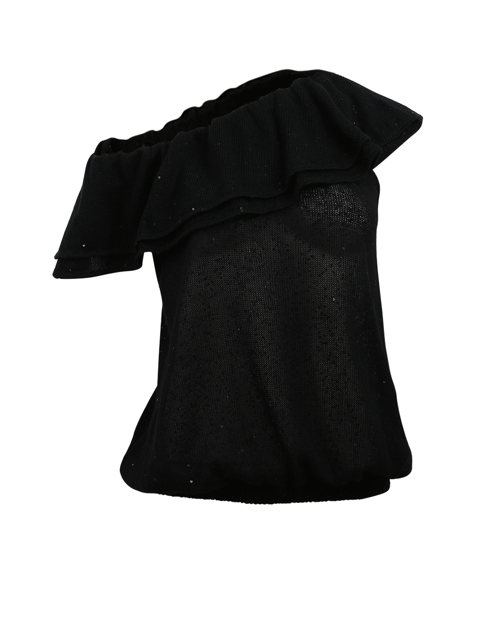 BRUNELLO CUCINELLI-One Shoulder Ruffle Top-