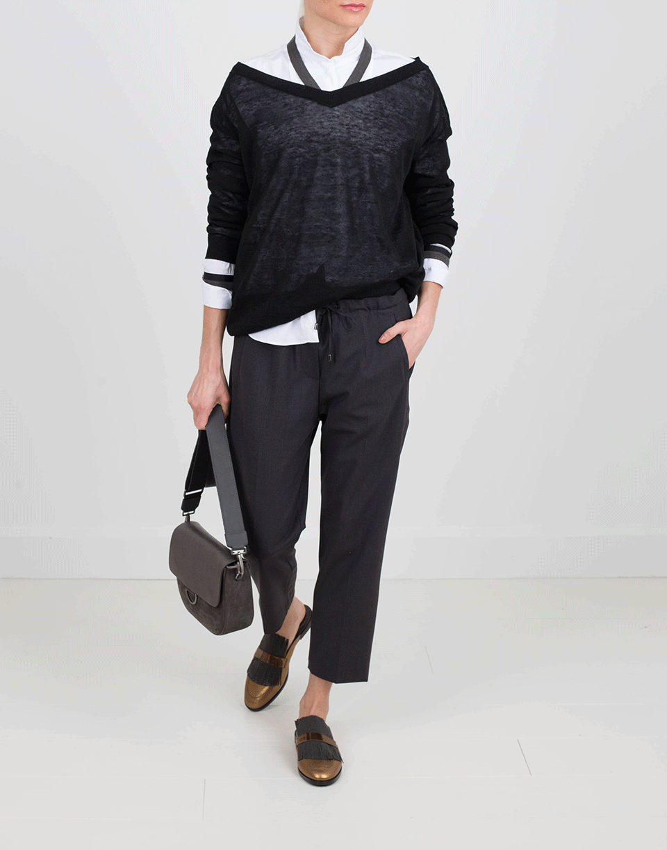 BRUNELLO CUCINELLI-Pullover With Monili Strap-