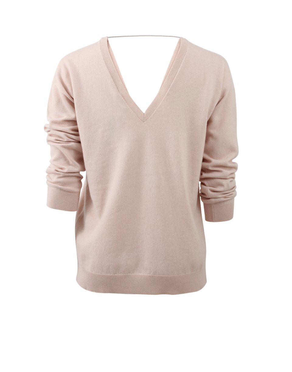 BRUNELLO CUCINELLI-V-Neck Monili Chain Sweater-