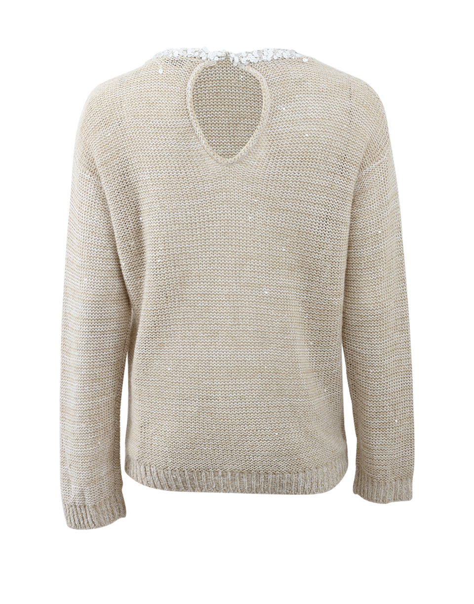 BRUNELLO CUCINELLI-Paillette Linen Pullover-