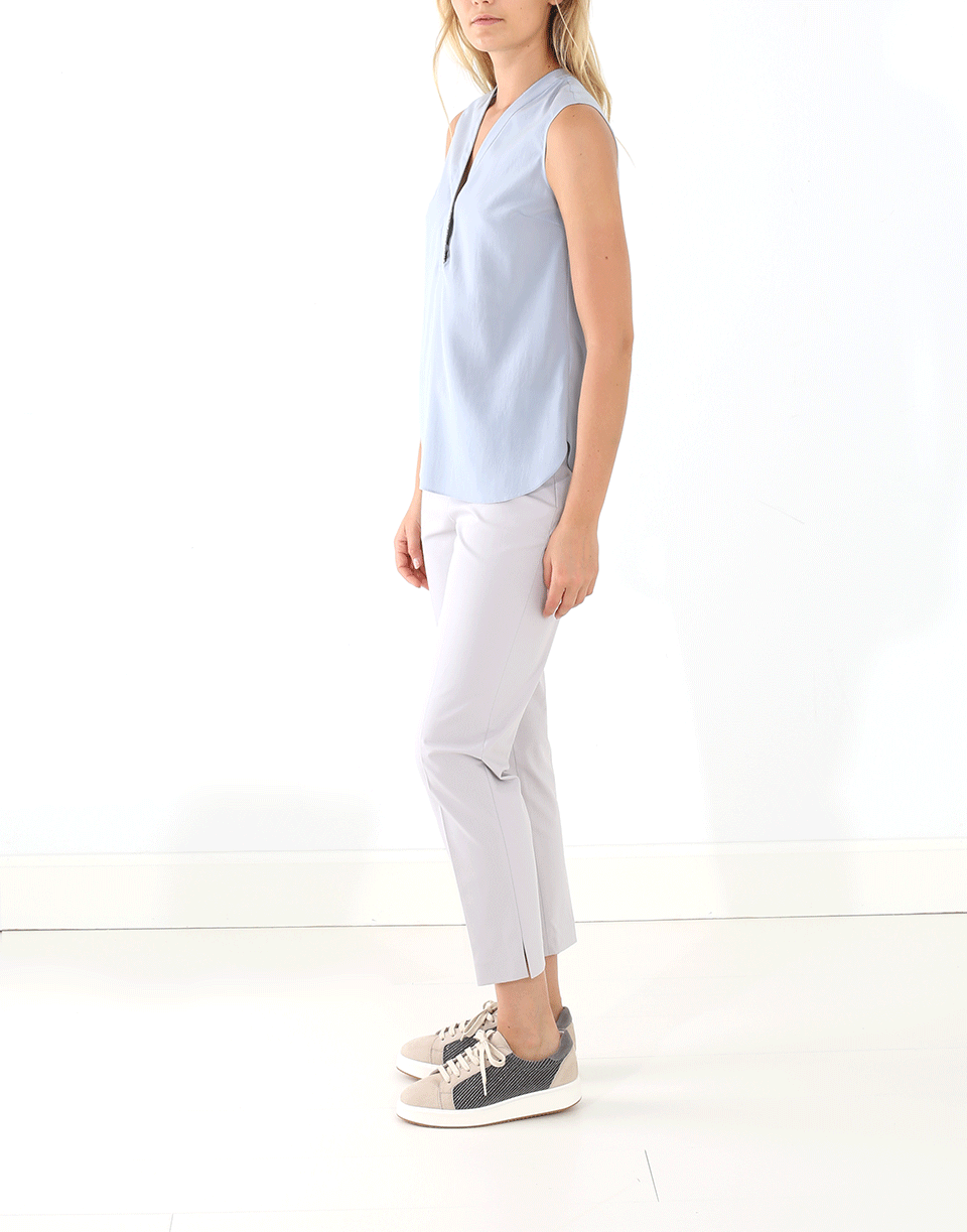 BRUNELLO CUCINELLI-Button Monili Neckline Top-