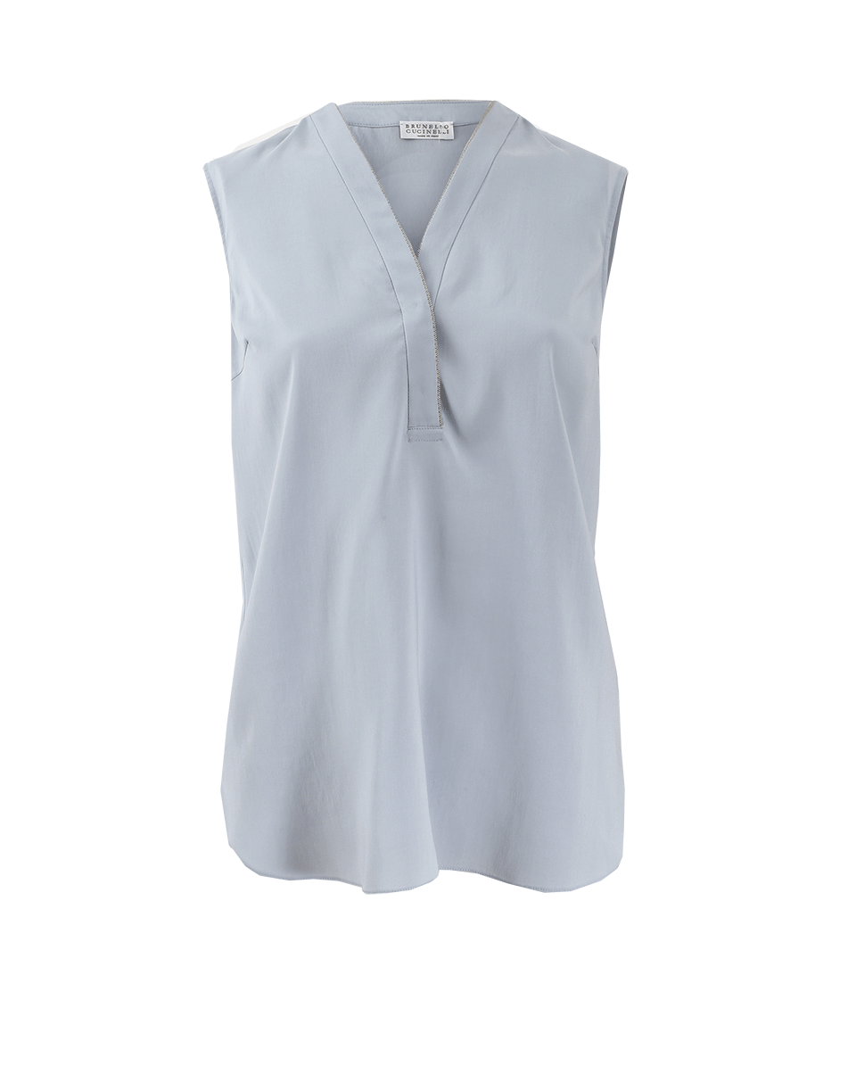 BRUNELLO CUCINELLI-Button Monili Neckline Top-