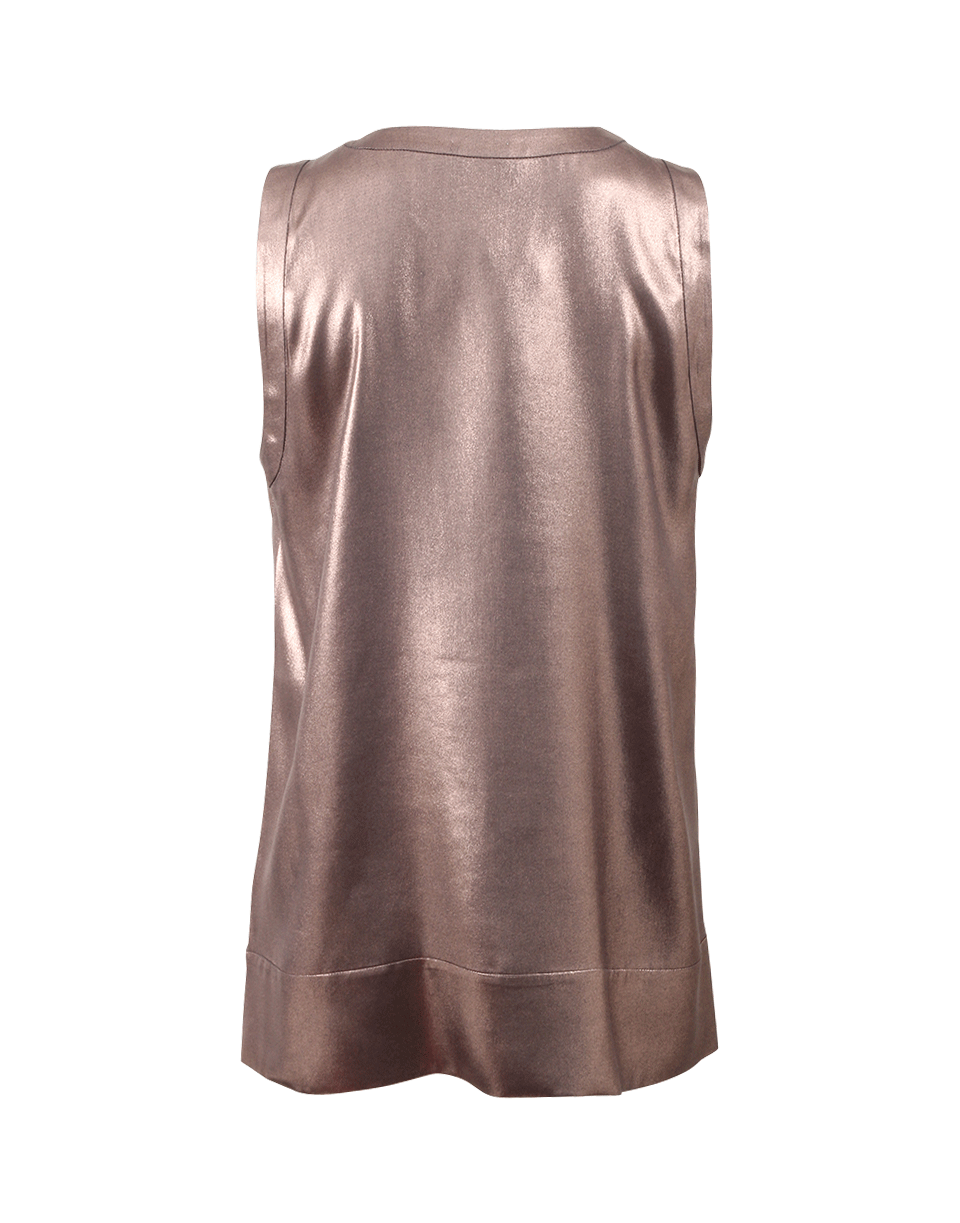 BRUNELLO CUCINELLI-Lame Silk Tank-COPPER