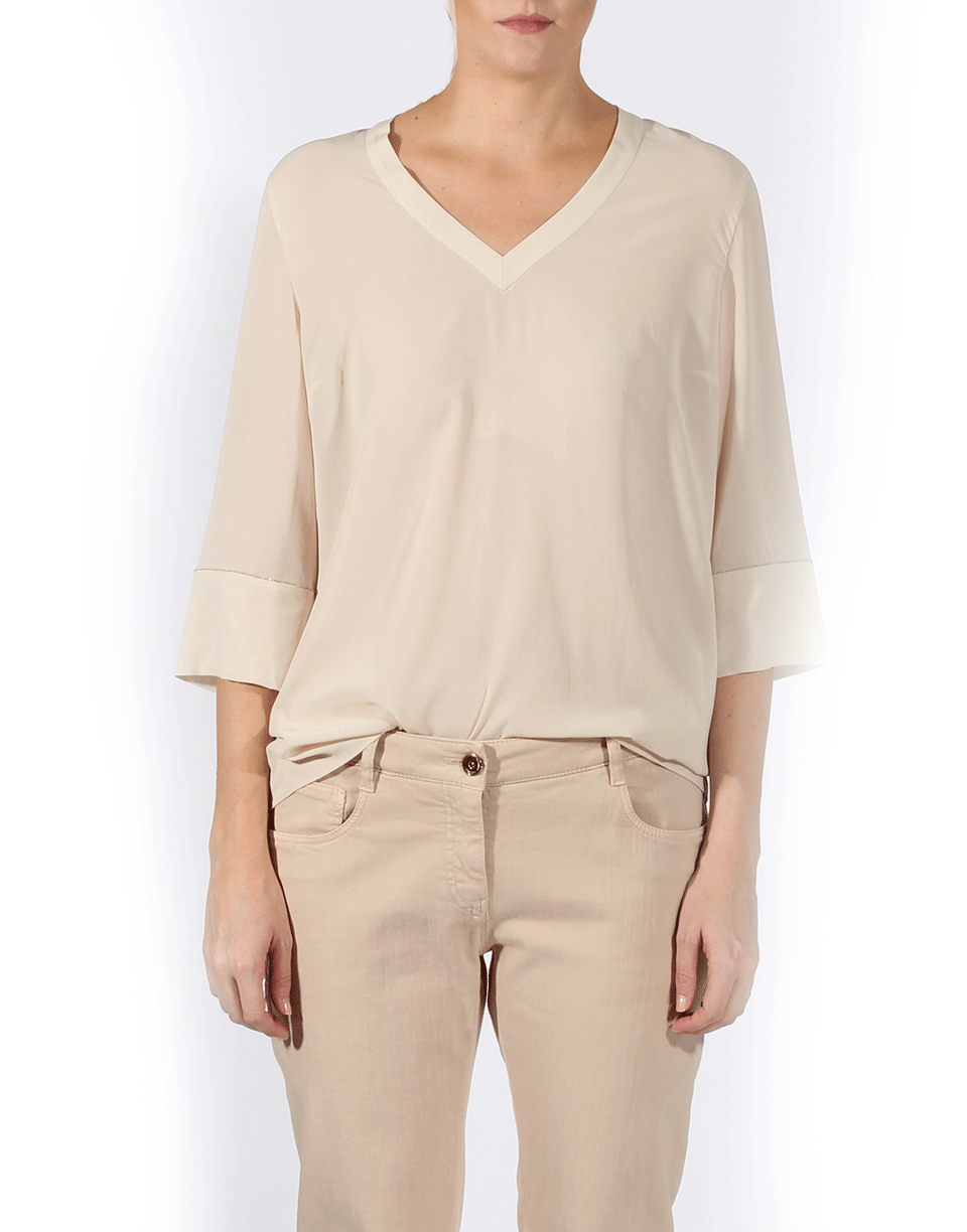 BRUNELLO CUCINELLI-V-Neck Blouse-