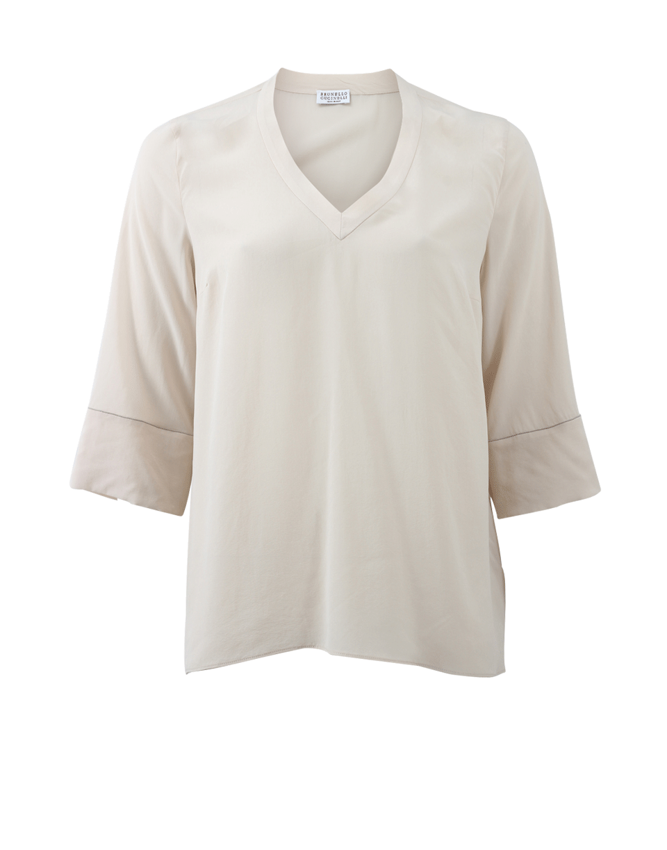BRUNELLO CUCINELLI-V-Neck Blouse-