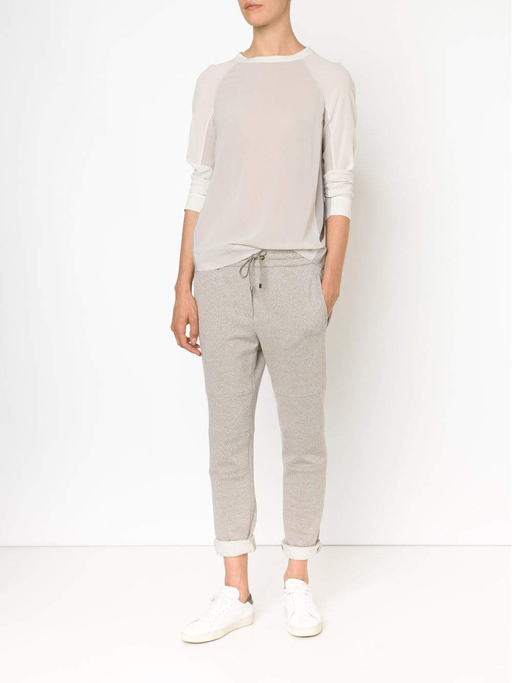 BRUNELLO CUCINELLI-Silk Colorblock Top-