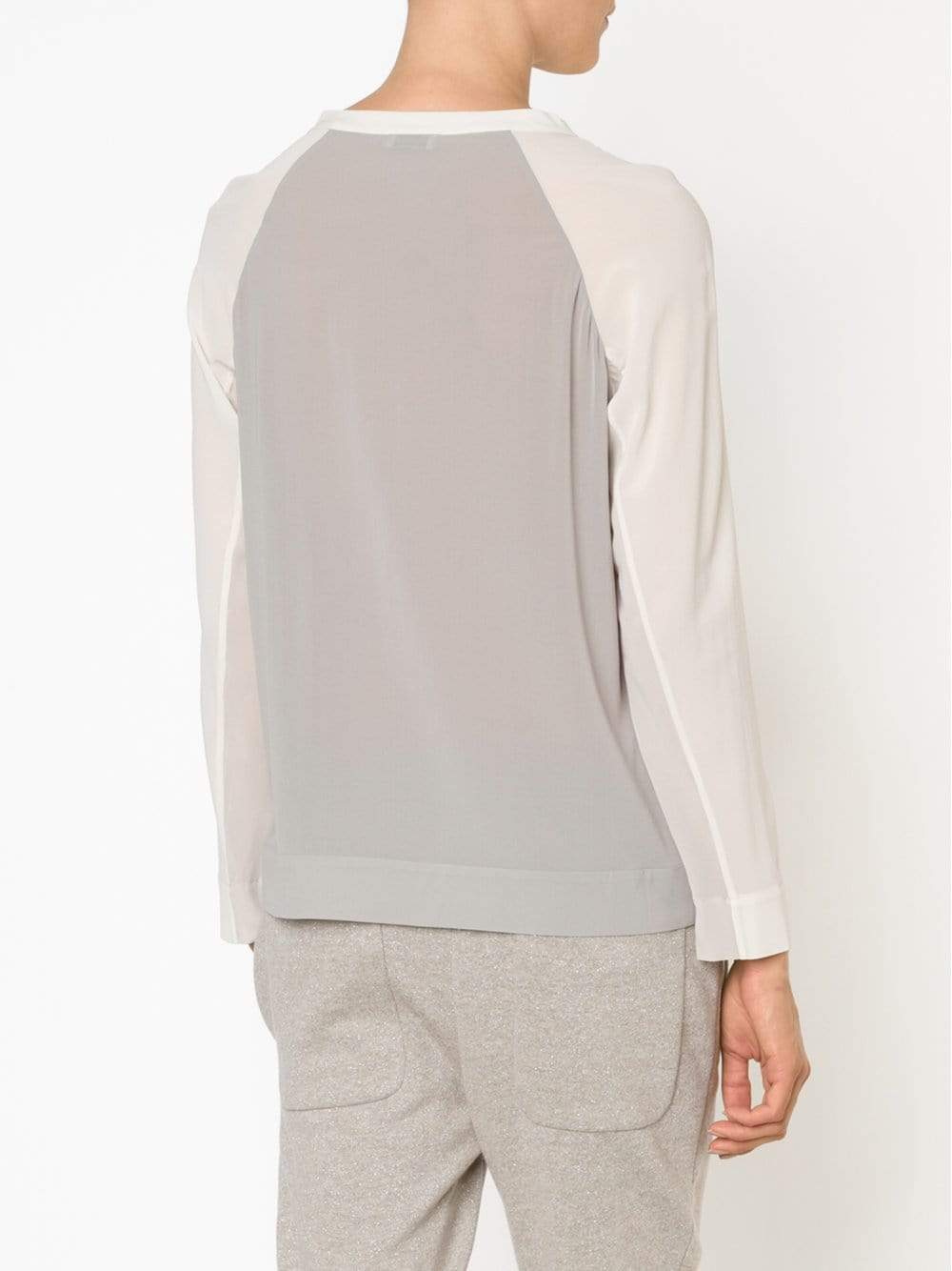 BRUNELLO CUCINELLI-Silk Colorblock Top-