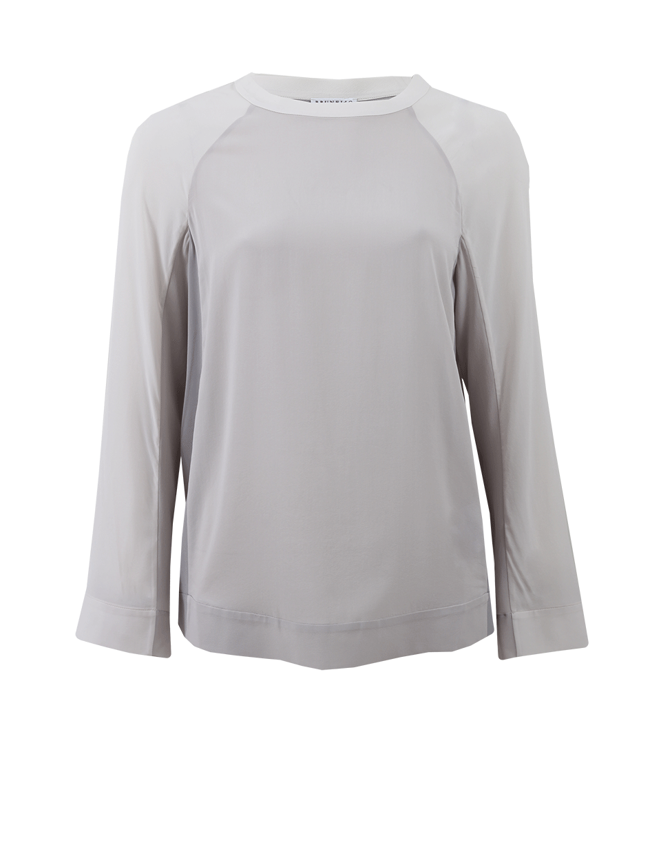 BRUNELLO CUCINELLI-Silk Colorblock Top-