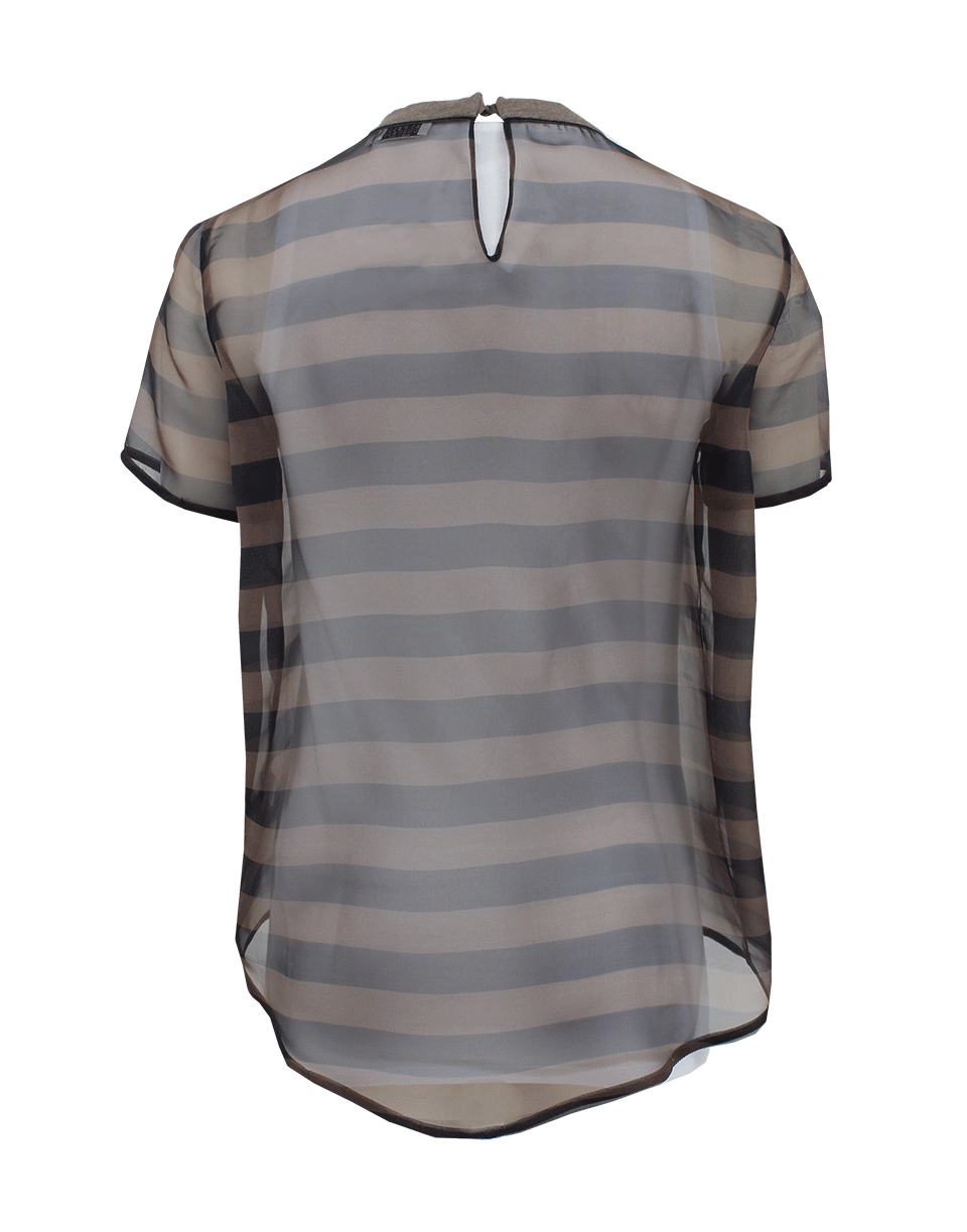 BRUNELLO CUCINELLI-Short Sleeve Ikibana Flower Tee-