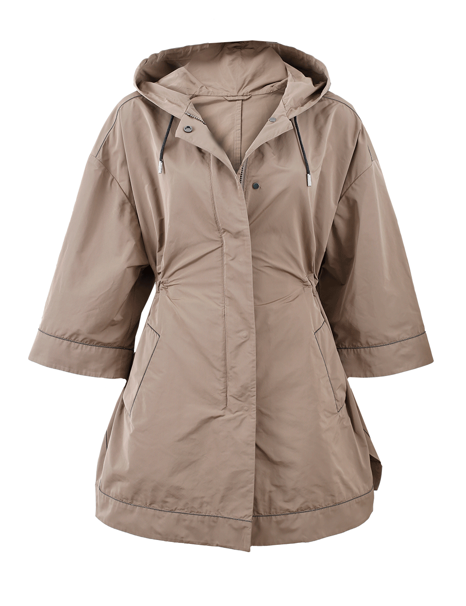 BRUNELLO CUCINELLI-Hooded Taffeta Anorak-HAVANNA