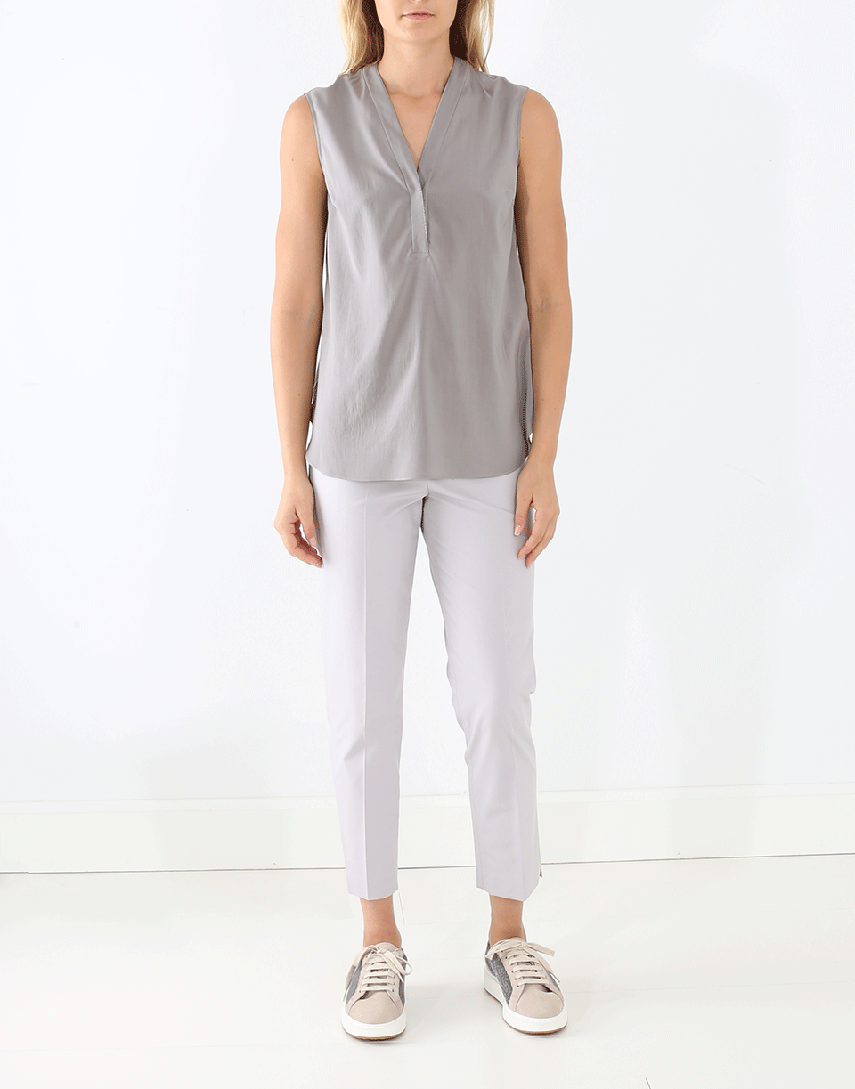 BRUNELLO CUCINELLI-Button Monili Neckline Top-