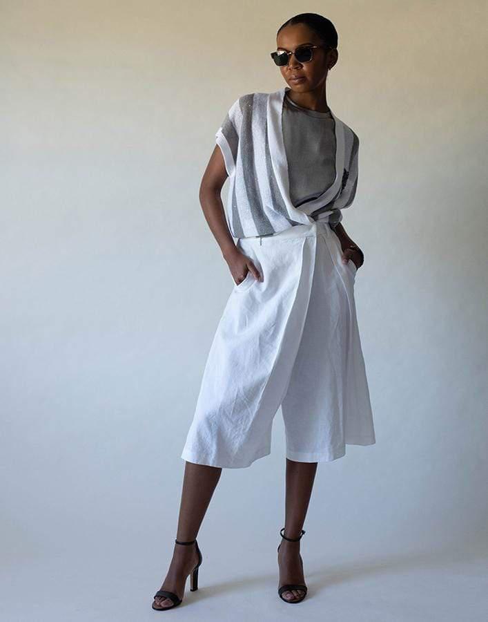 BRUNELLO CUCINELLI-Sleeveless Lame Banded Tank-METALLIC