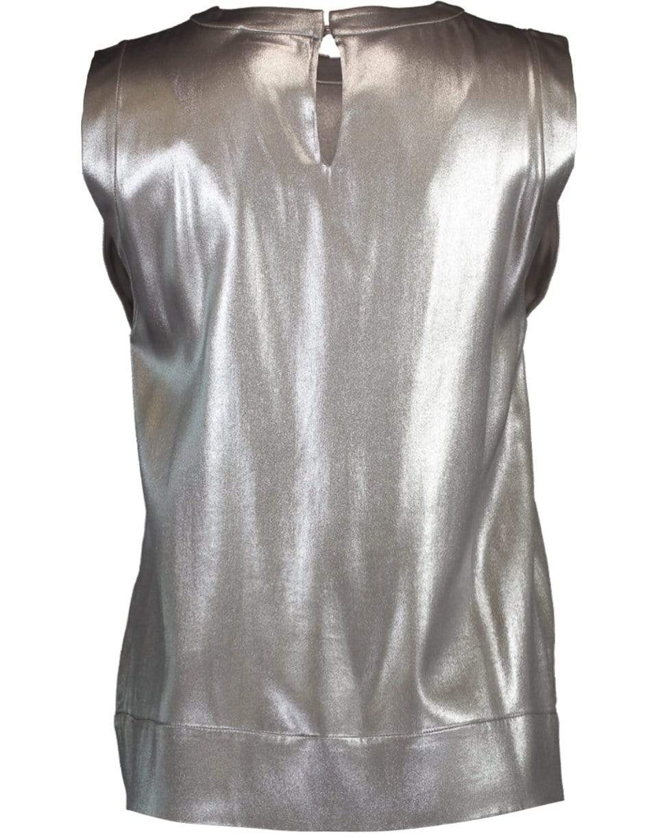 BRUNELLO CUCINELLI-Sleeveless Lame Banded Tank-METALLIC