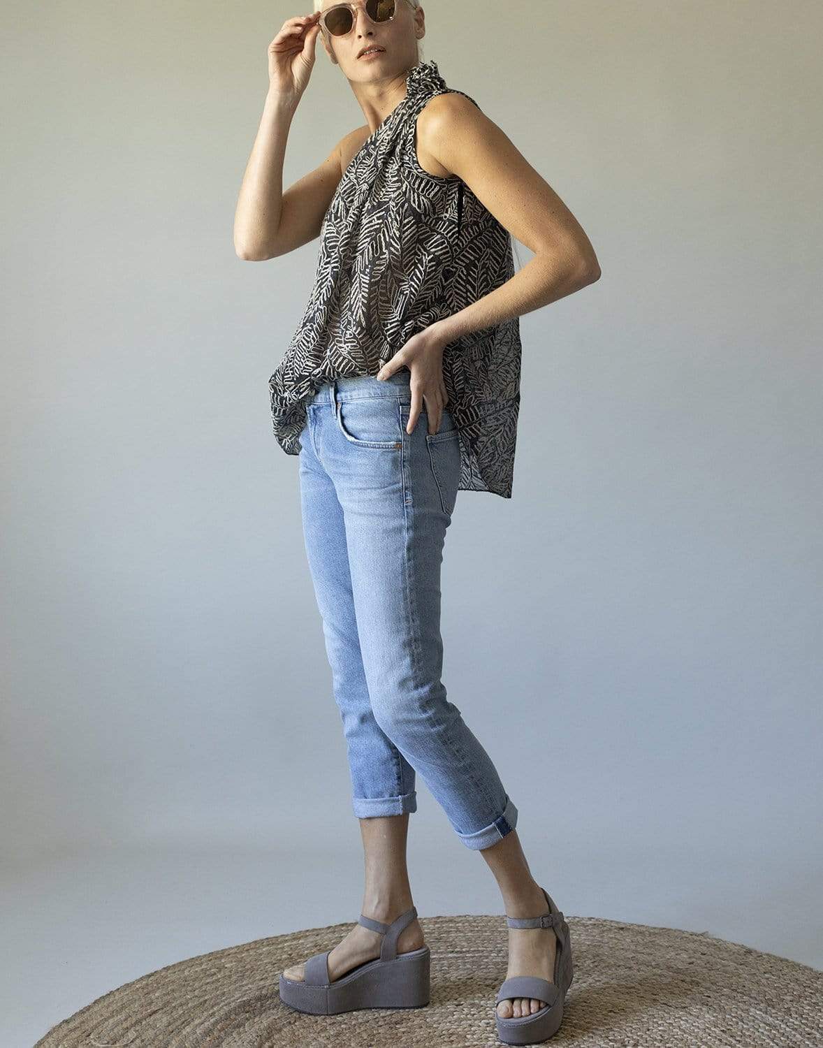 BRUNELLO CUCINELLI-Embroidered Leaf One Shoulder Top-