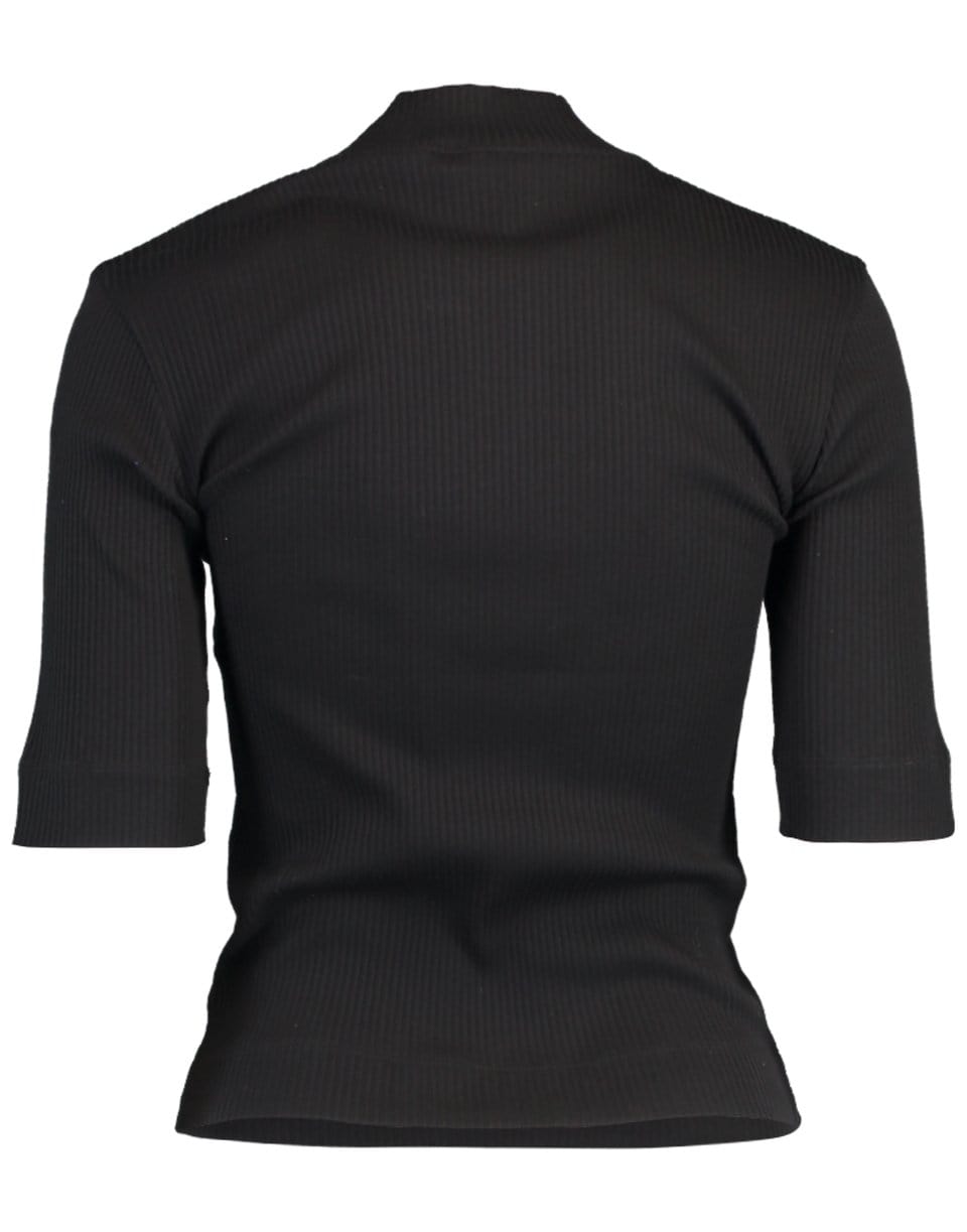 BRUNELLO CUCINELLI-Ribbed Mockneck Cotton Top-