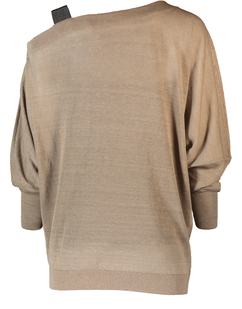 BRUNELLO CUCINELLI-One Shoulder Monili Strap Top-