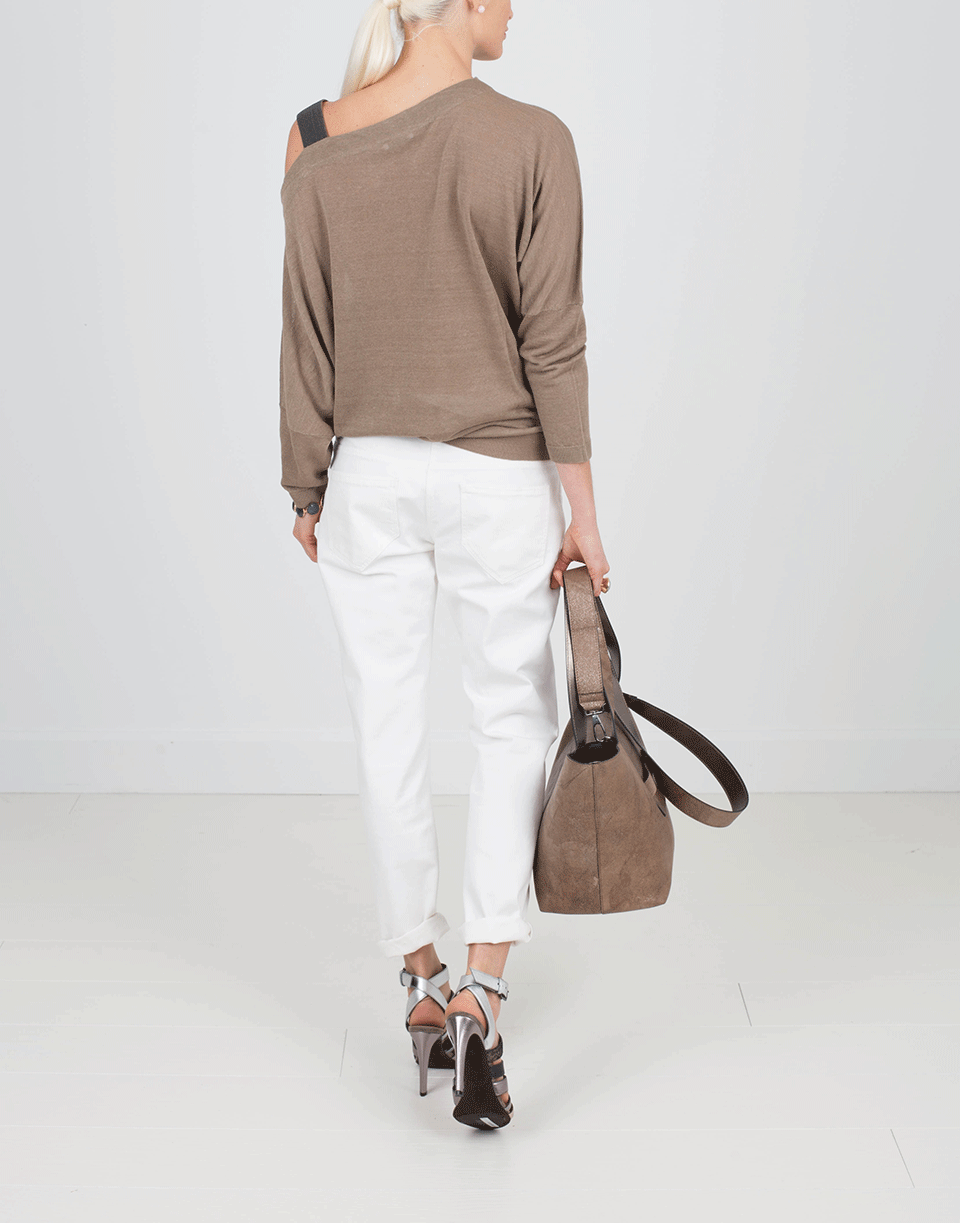 BRUNELLO CUCINELLI-One Shoulder Monili Strap Top-