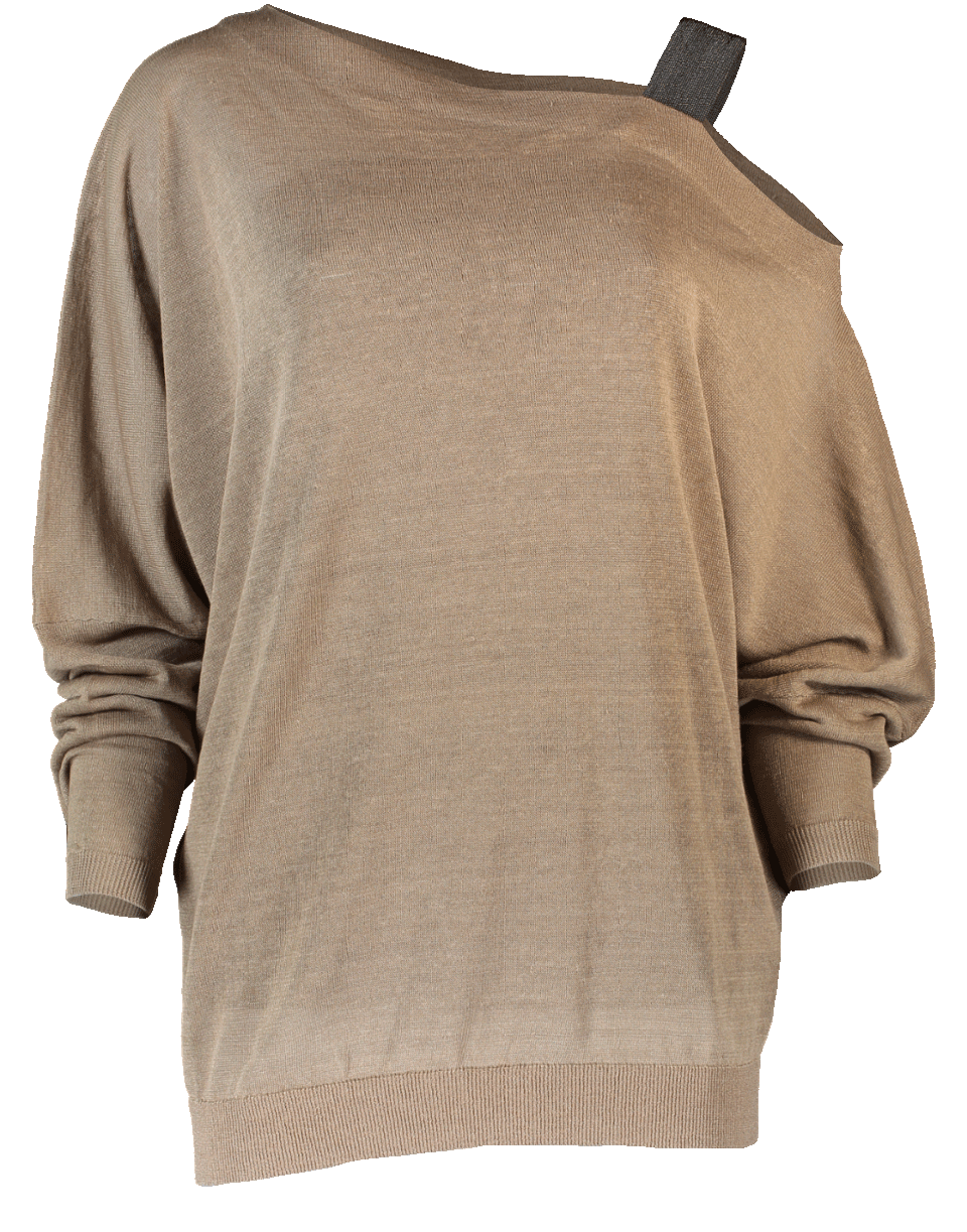 BRUNELLO CUCINELLI-One Shoulder Monili Strap Top-