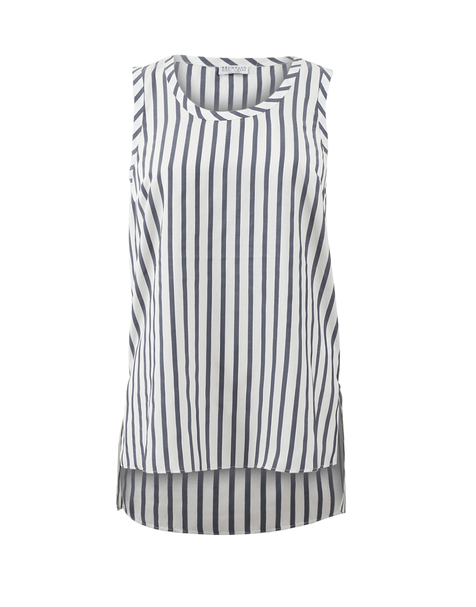 BRUNELLO CUCINELLI-Scoopneck Striped Top-
