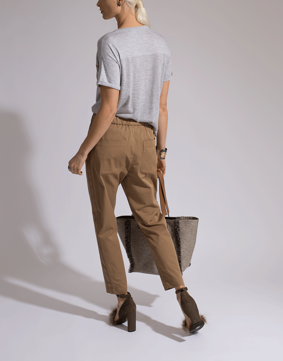 BRUNELLO CUCINELLI-Lurex Stripe Tee-