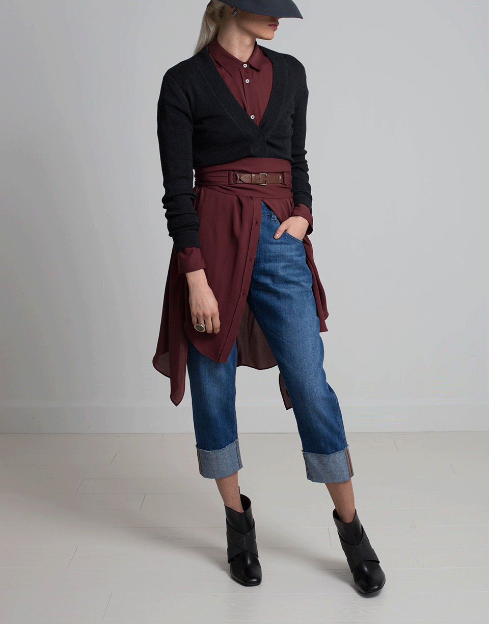 BRUNELLO CUCINELLI-High Low Wrap Top-