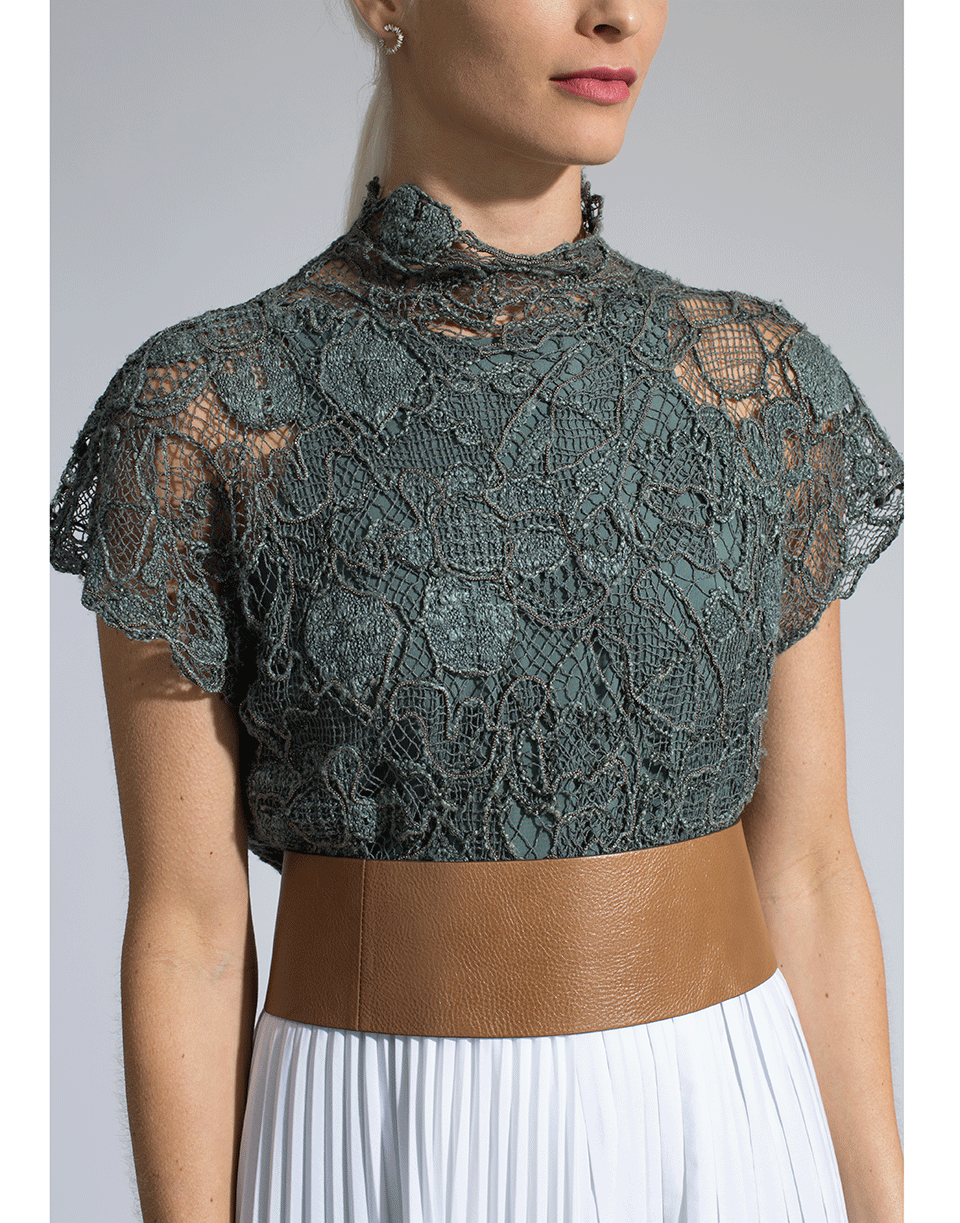 BRUNELLO CUCINELLI-Lace Top With Silk Cami-