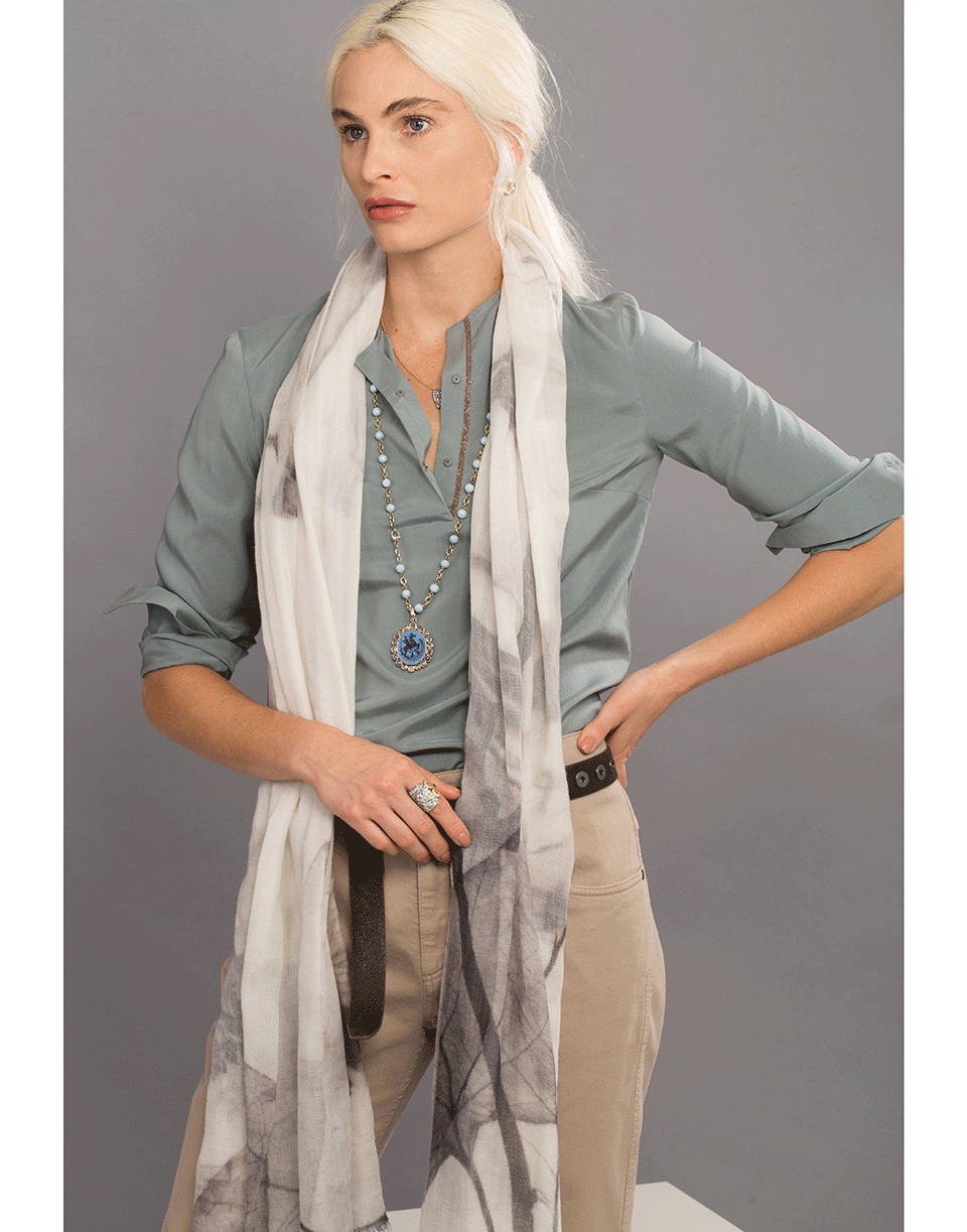 BRUNELLO CUCINELLI-Monili Henley Silk Blouse-