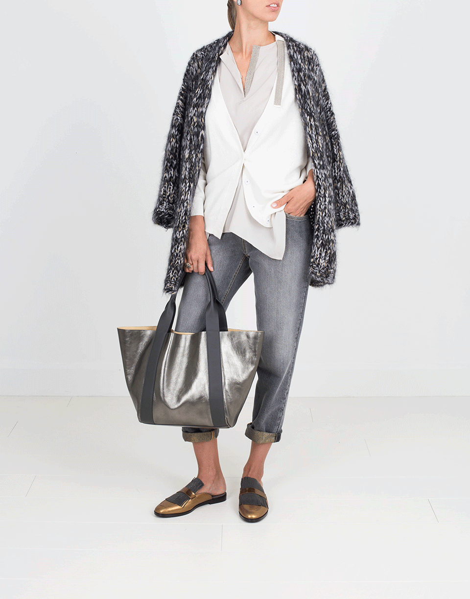BRUNELLO CUCINELLI-Monili Placket Parachute Top-