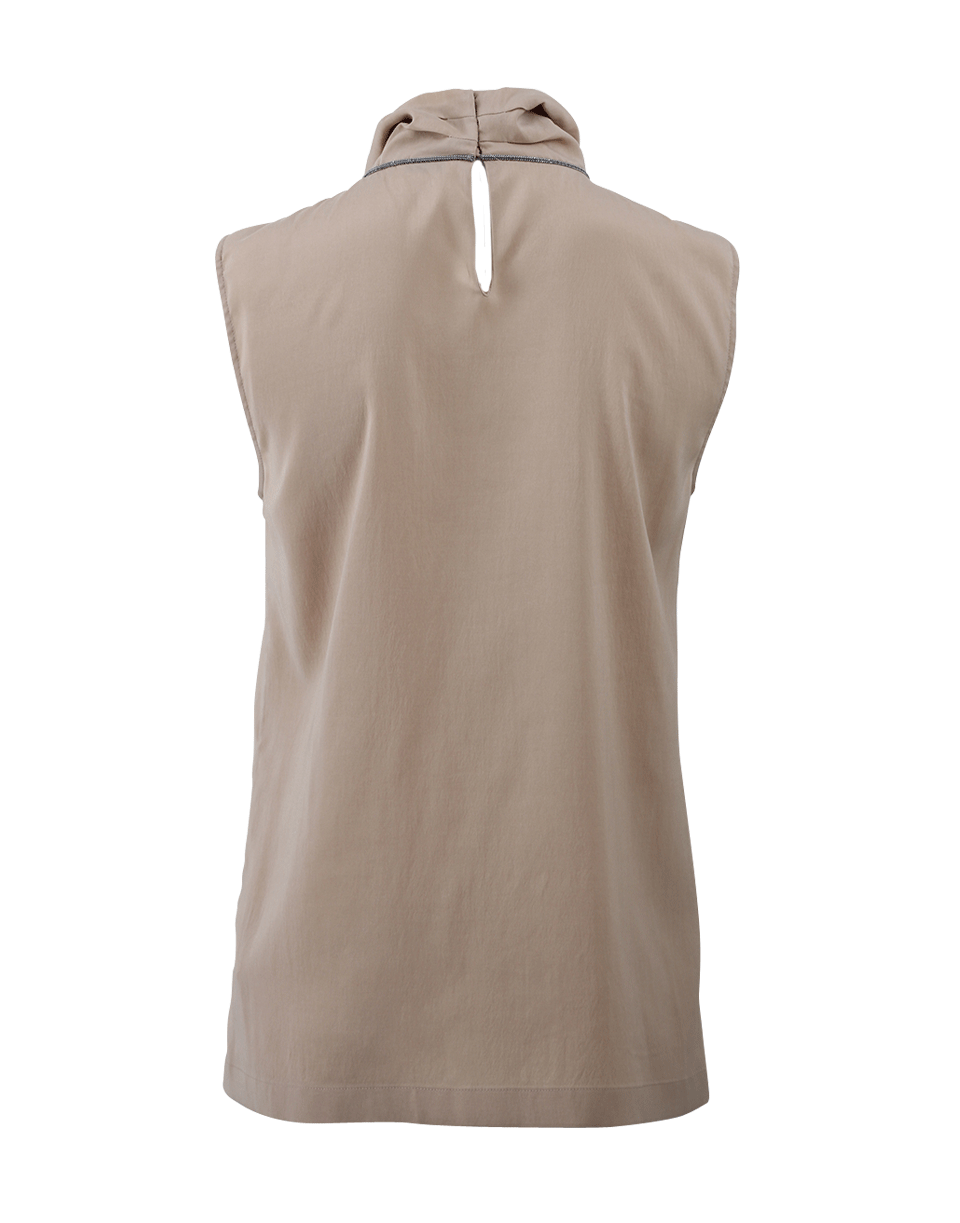 BRUNELLO CUCINELLI-Silk Turtleneck With Monili Lariat-