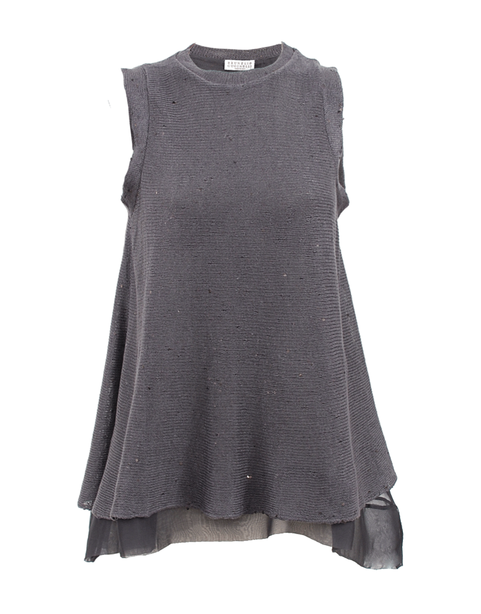 BRUNELLO CUCINELLI-Sleeveless Paillette Top-