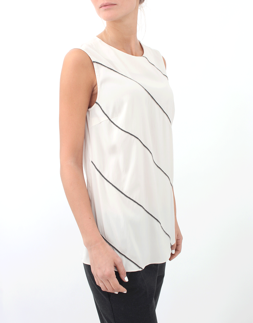 BRUNELLO CUCINELLI-Bi Color Striped Top-