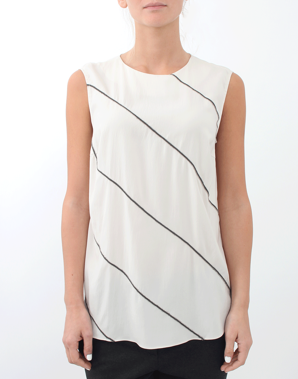 BRUNELLO CUCINELLI-Bi Color Striped Top-