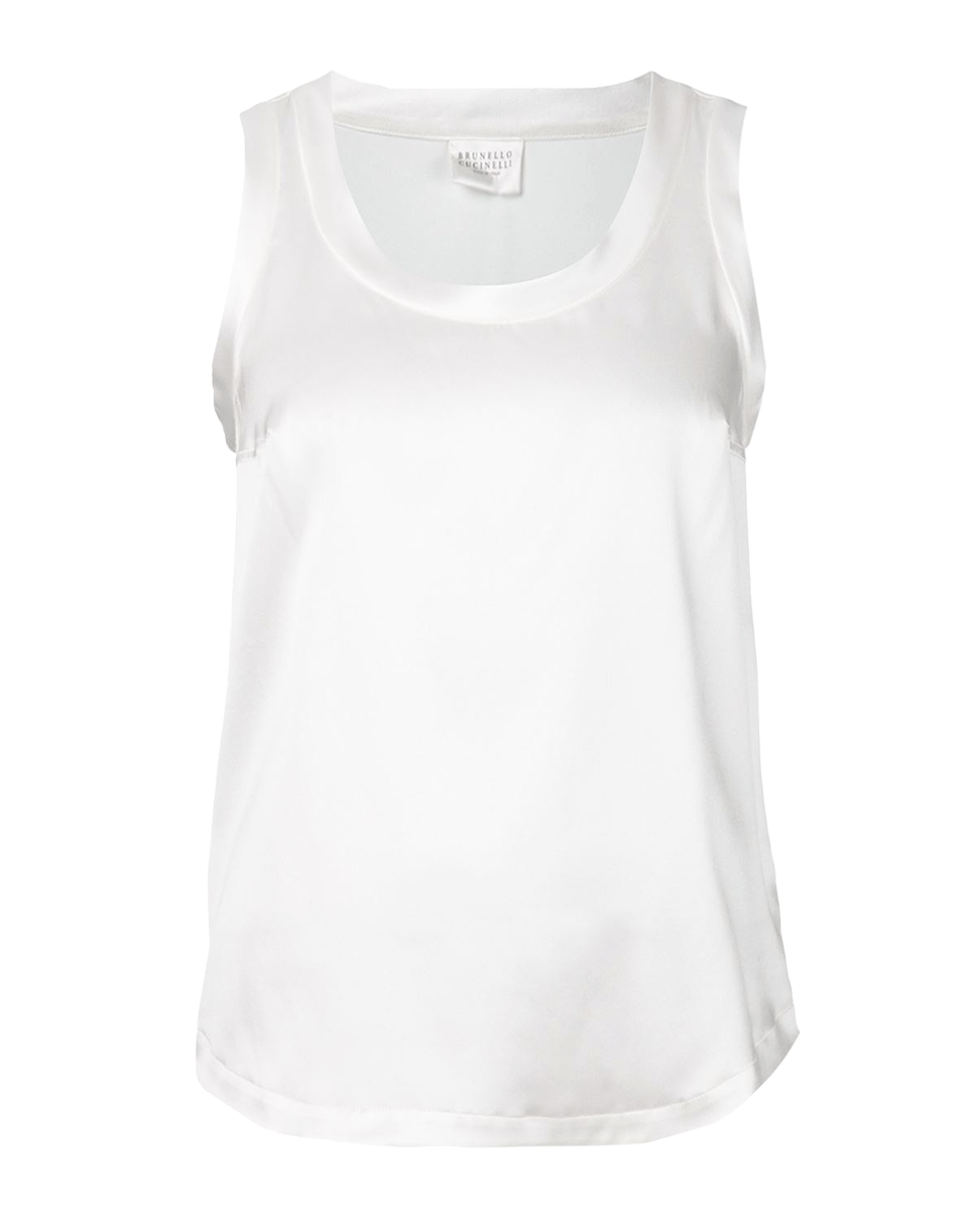 BRUNELLO CUCINELLI-Satin Scoop Tank-