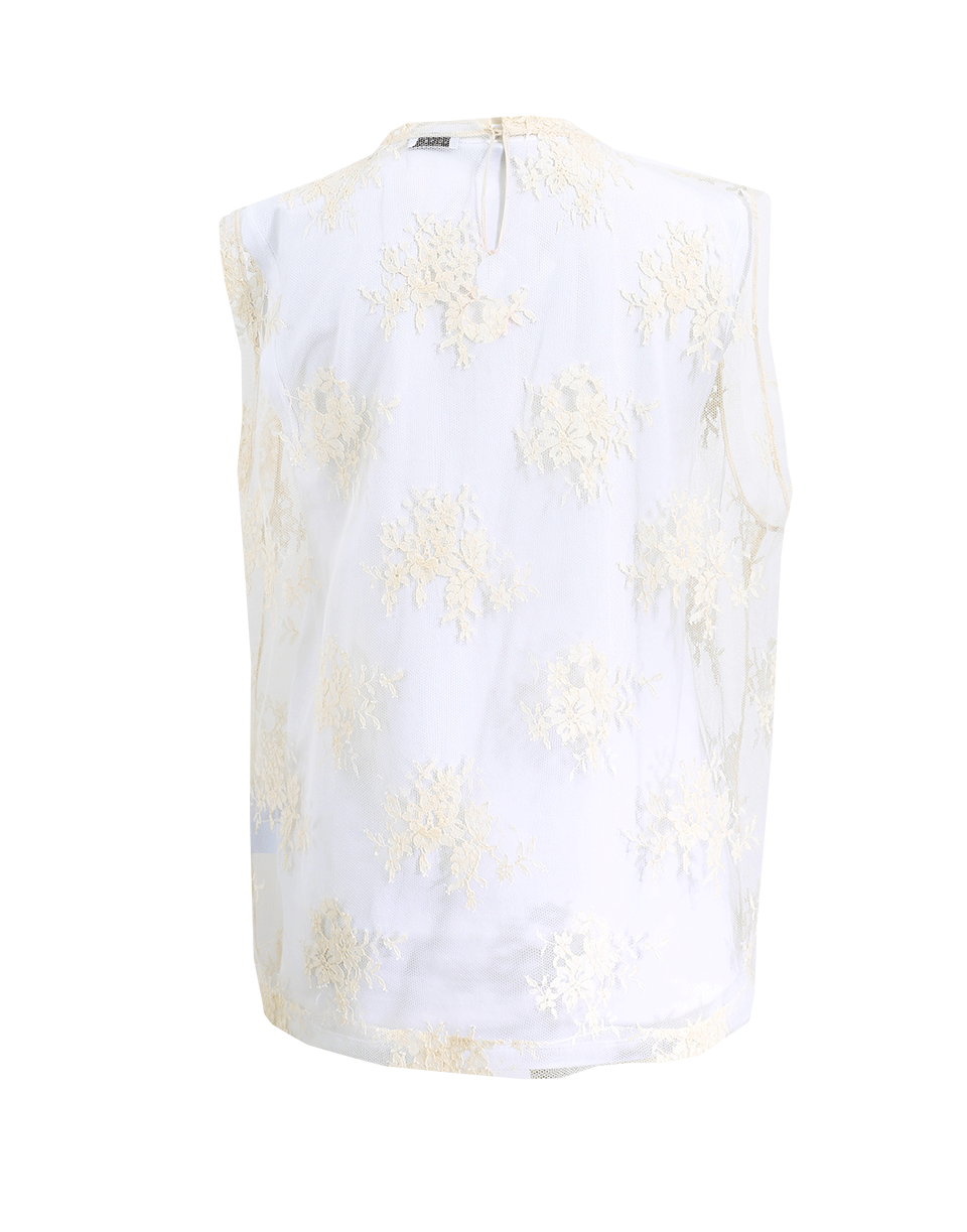 BRUNELLO CUCINELLI-Lace Over Tee Top-VANILLA
