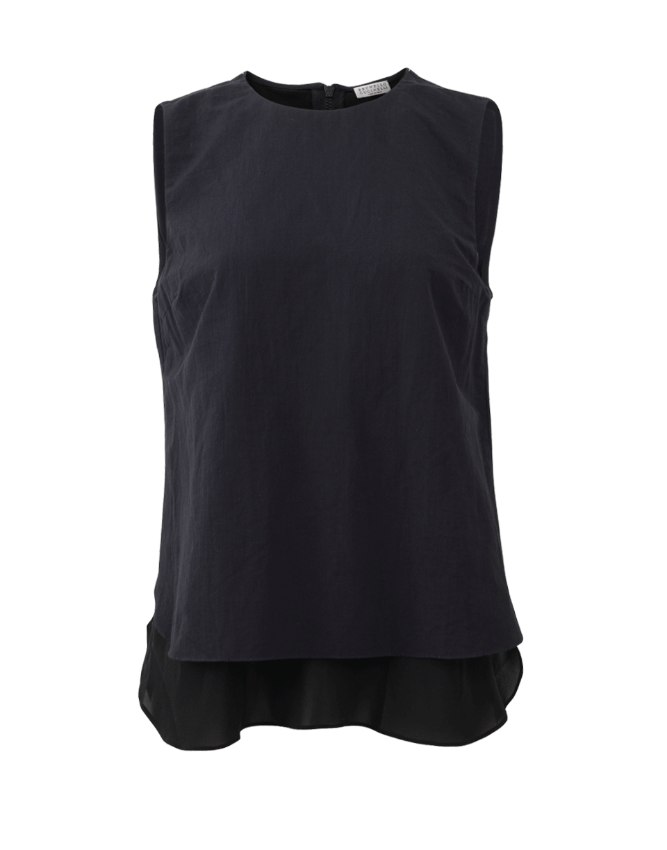 BRUNELLO CUCINELLI-Gauze Zip Tank-