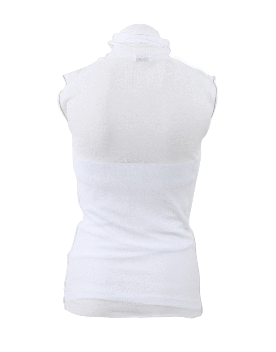 BRUNELLO CUCINELLI-Gauze Turtleneck Tank-
