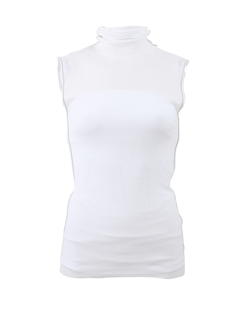 BRUNELLO CUCINELLI-Gauze Turtleneck Tank-
