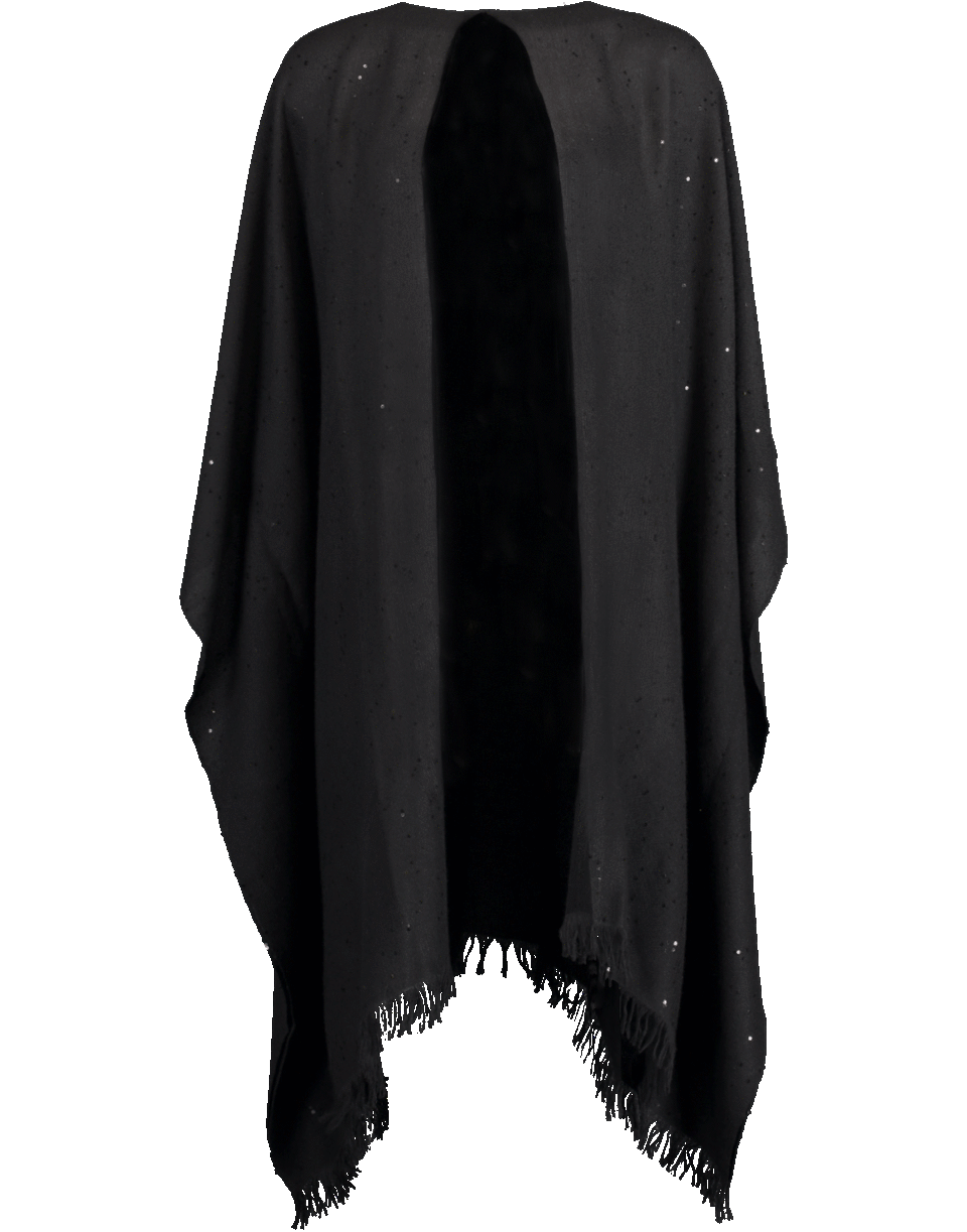 BRUNELLO CUCINELLI-Cashmere Paillette Open Poncho-BLACK