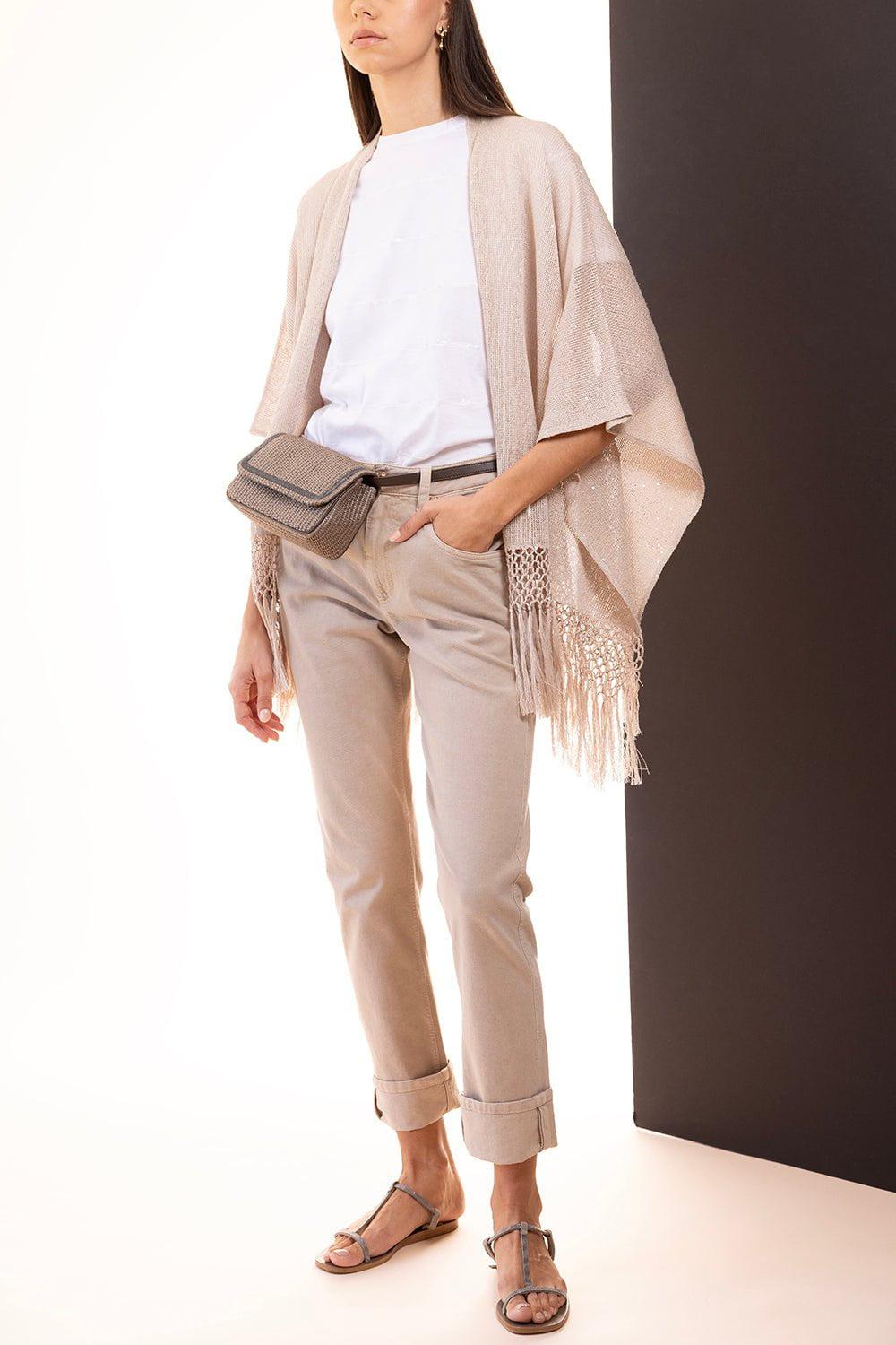 BRUNELLO CUCINELLI-Fringe Poncho-