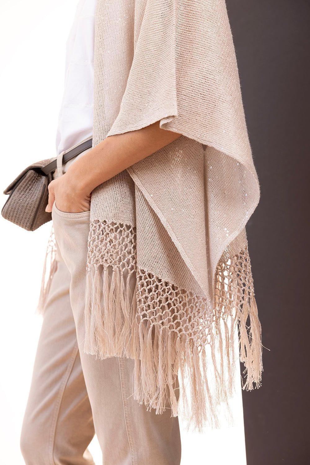 BRUNELLO CUCINELLI-Fringe Poncho-
