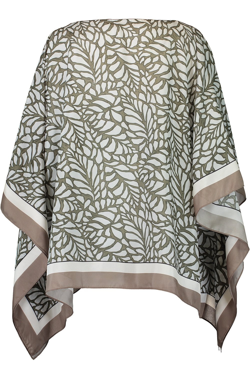 BRUNELLO CUCINELLI-Botanical Silk Button Poncho-MILITARY
