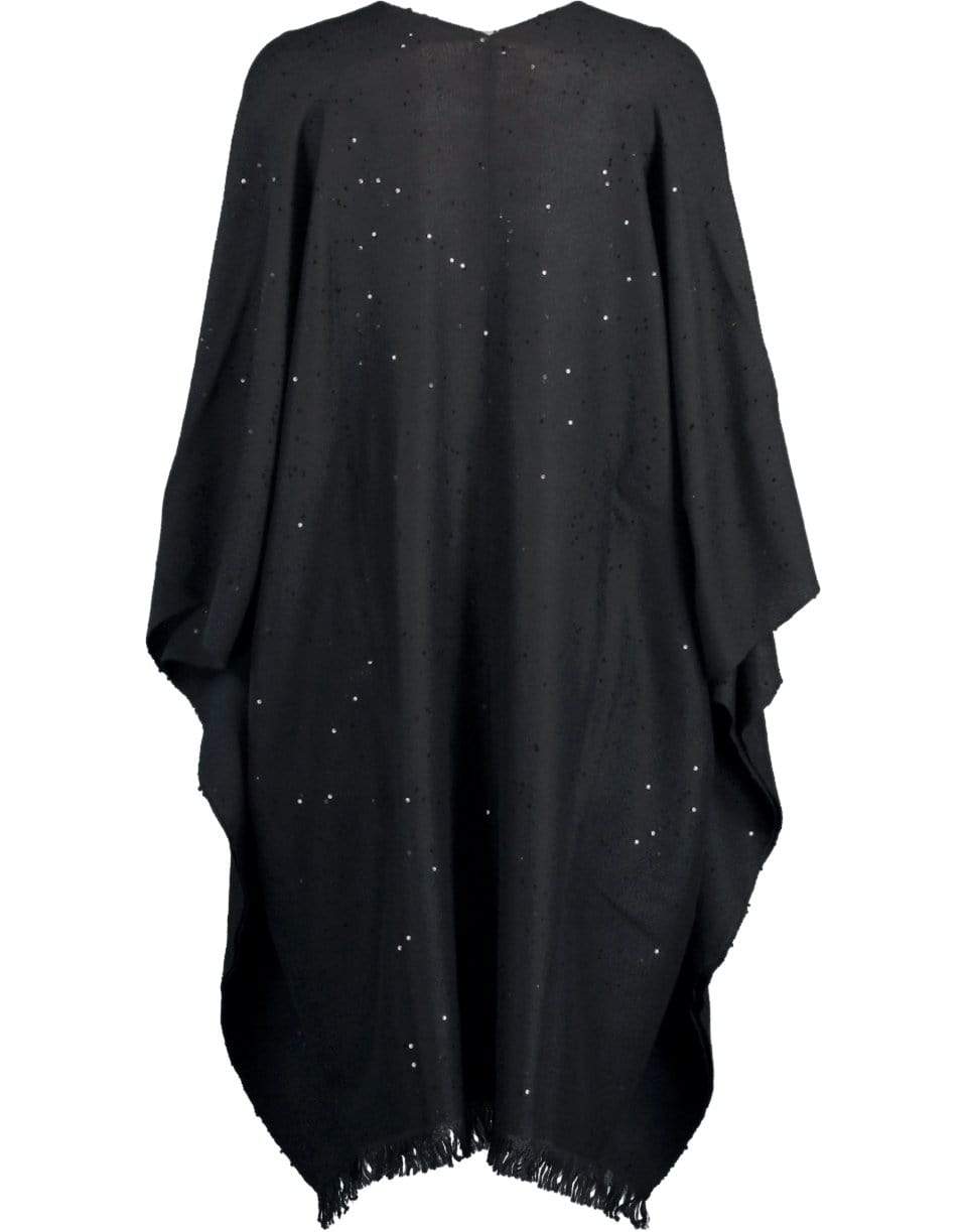BRUNELLO CUCINELLI-Sparkling Paillette Open Poncho-NERO