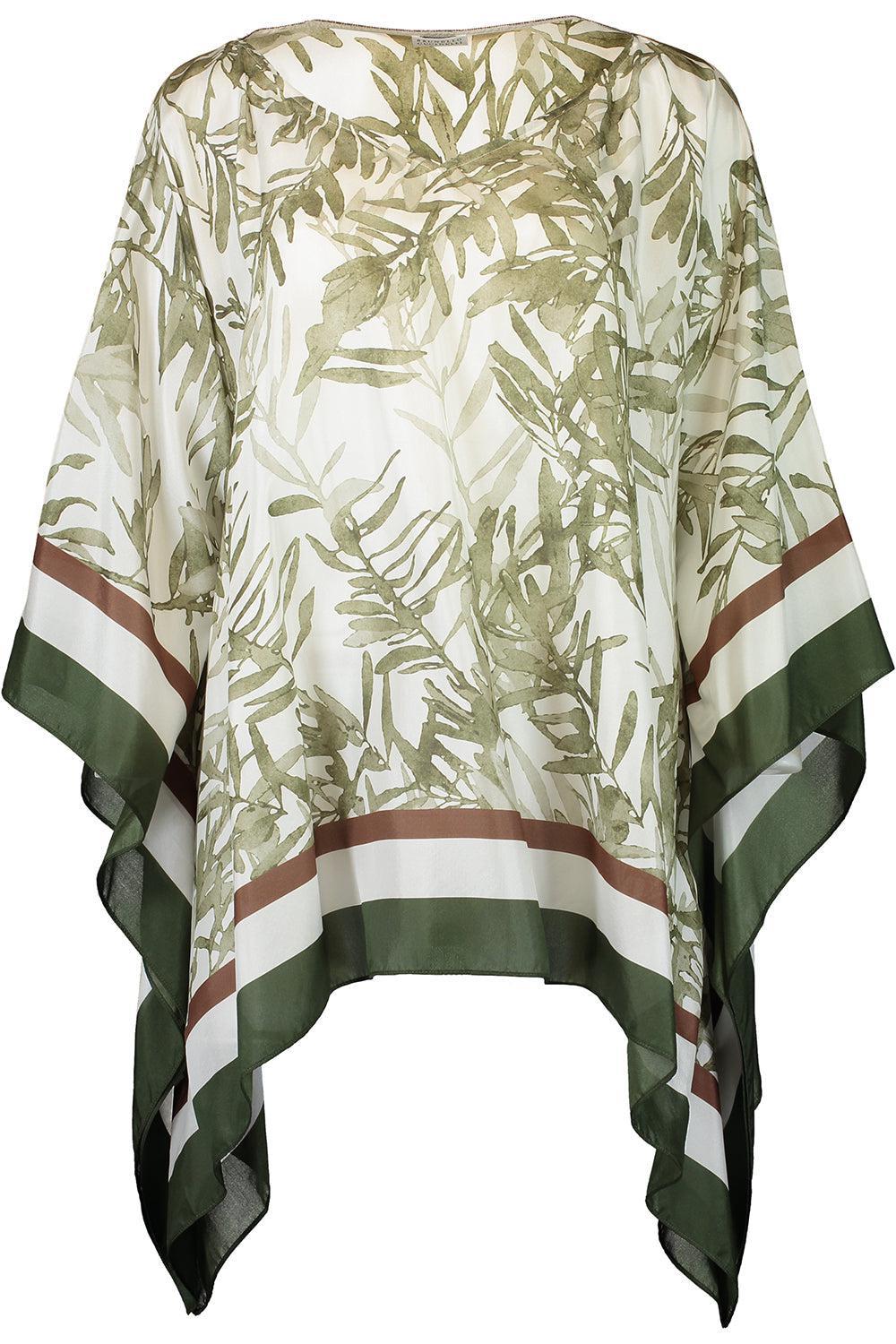 Herbarium Printed Poncho-WHMATCHA-XS-CLOTHINGTOPPONCHO-BRUNELLO CUCINELLI
