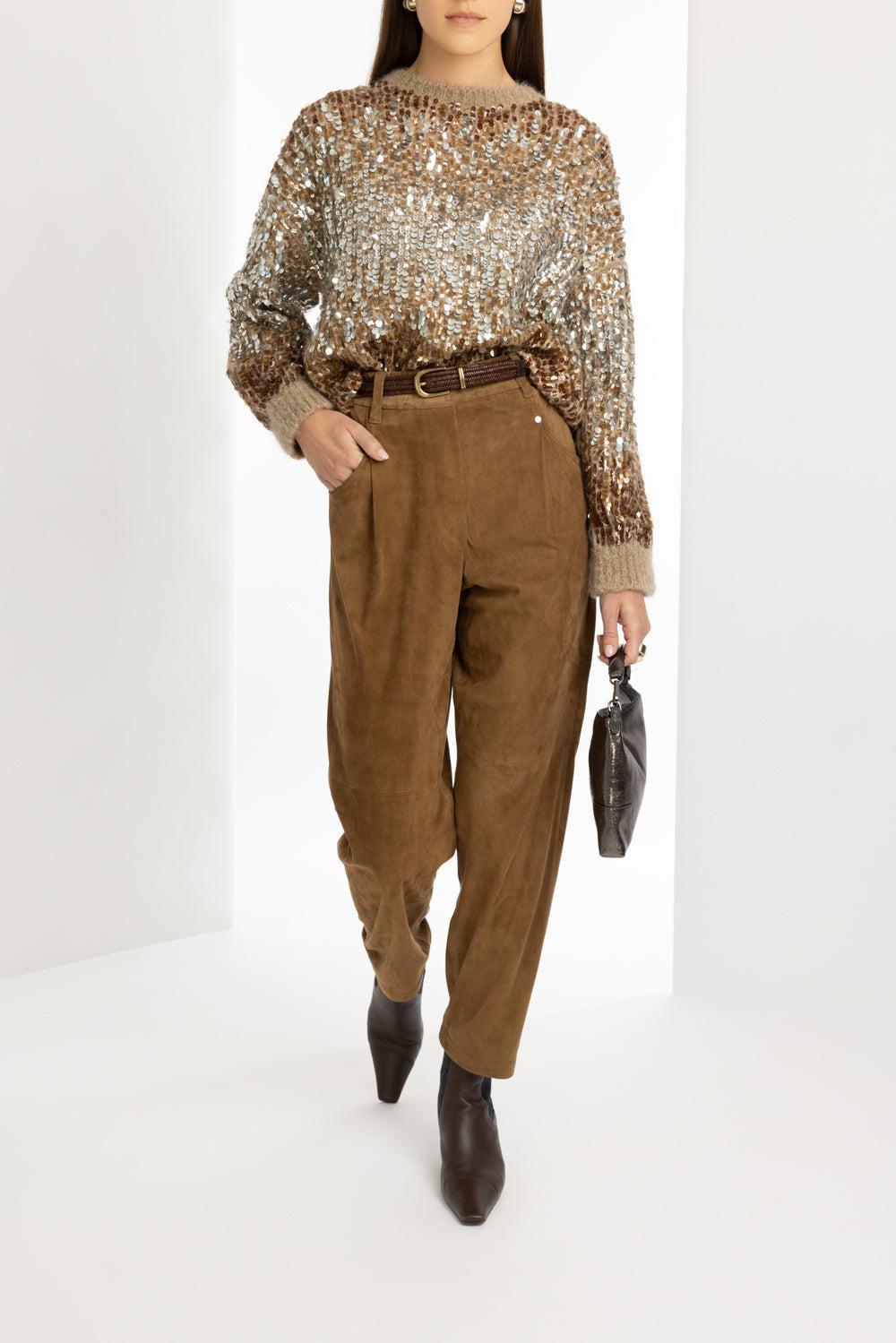 Multi-Size Pailette Crewneck Sweater-ALMDBTTR-XS-CLOTHINGTOPSWEATER-BRUNELLO CUCINELLI