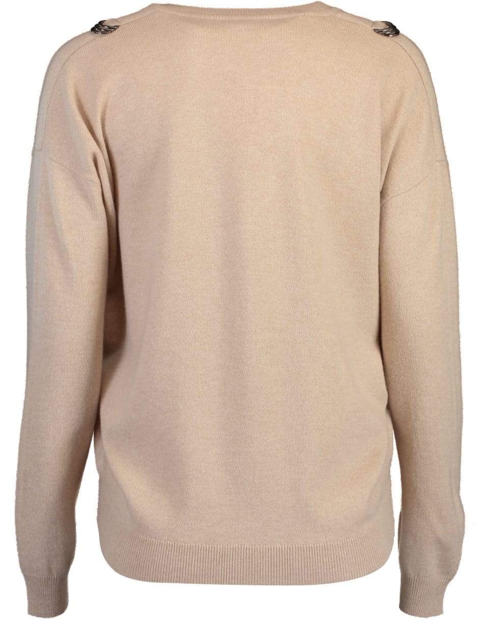 BRUNELLO CUCINELLI-Cashmere D-Ring V-Neck Sweater-