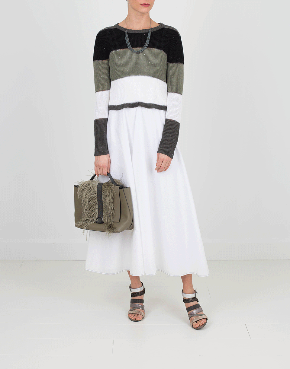 BRUNELLO CUCINELLI-Cropped Stripe Pullover-