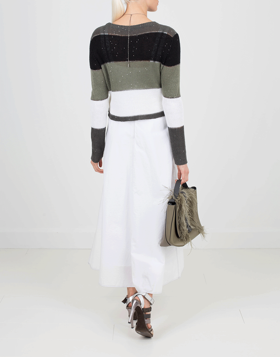 BRUNELLO CUCINELLI-Cropped Stripe Pullover-