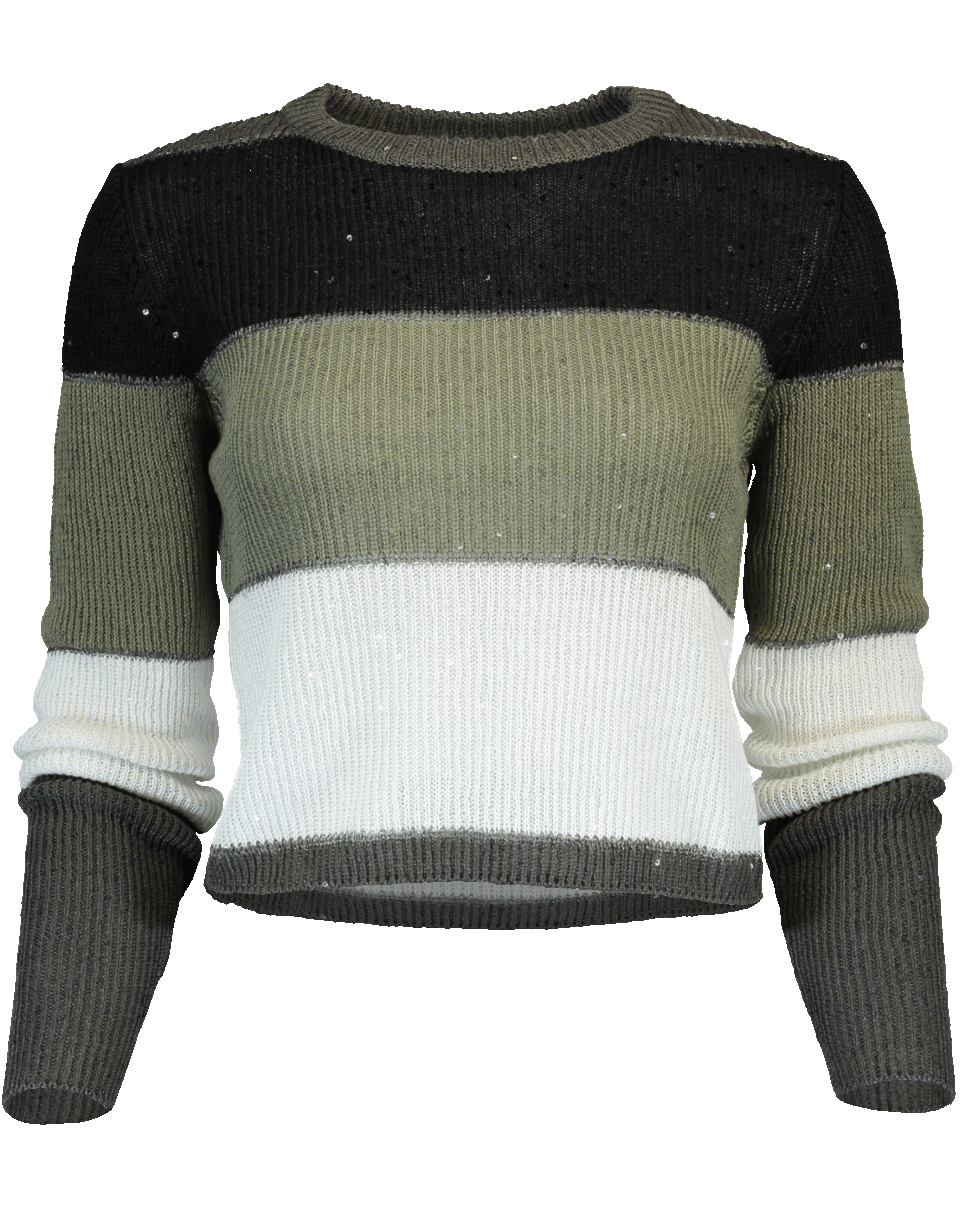 BRUNELLO CUCINELLI-Cropped Stripe Pullover-