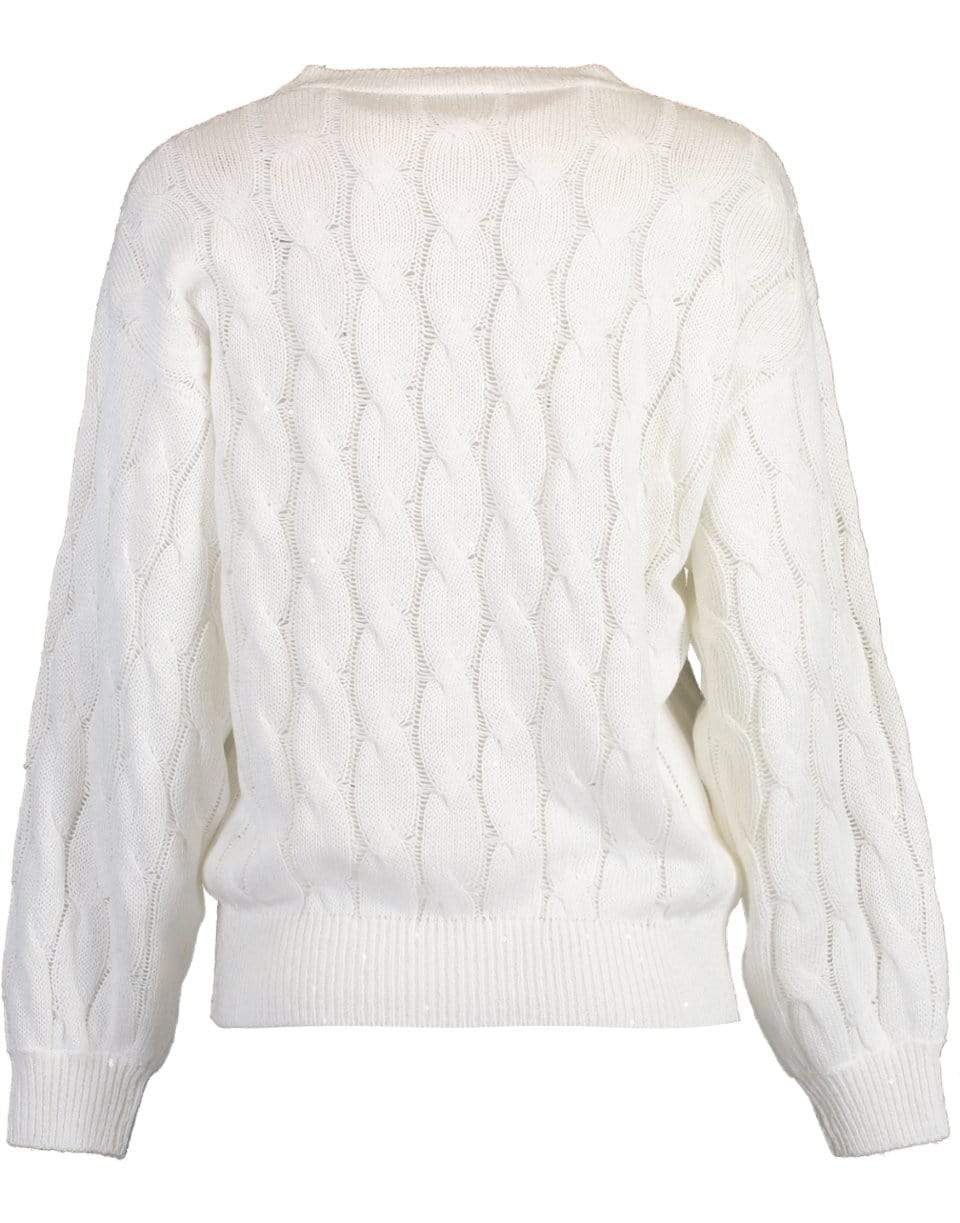 BRUNELLO CUCINELLI-Paillette Cable Knit Pullover-